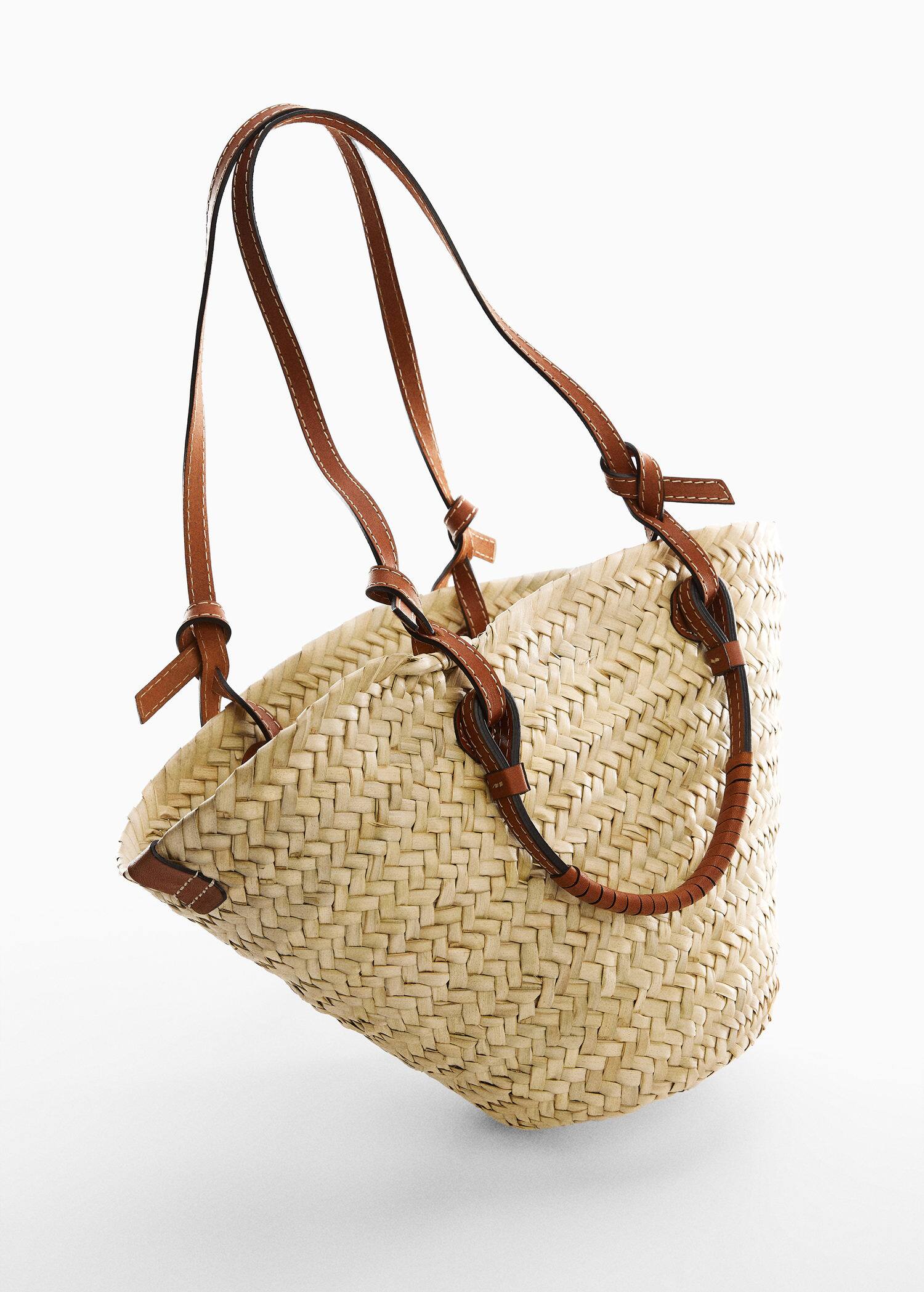 Small raffia carrycot bag Woman MNG Australia