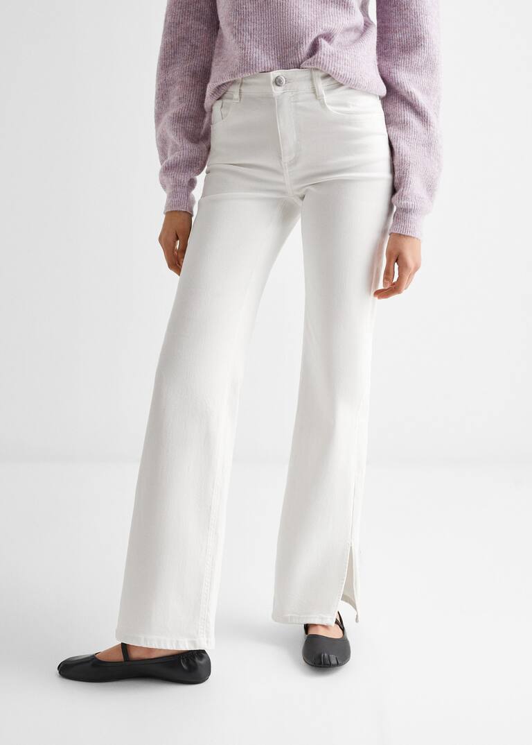 Flared jeans mit schlitz Mädchen Mango Teen Deutschland