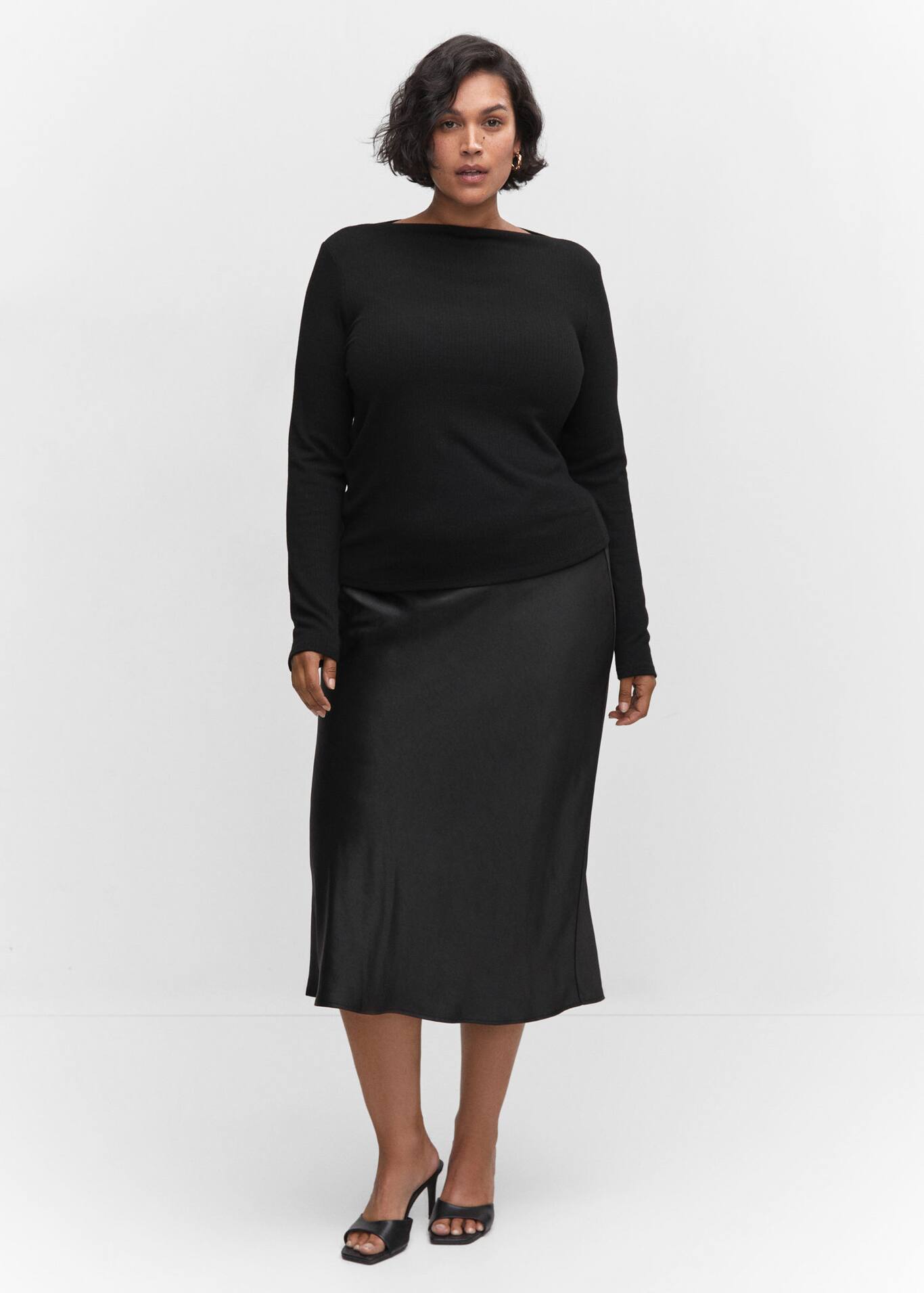 Boat neck tshirt Women Mango USA