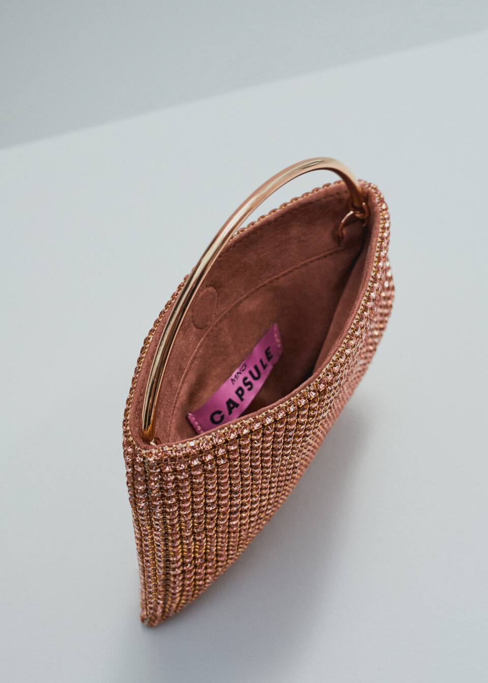 Rhinestone bag with rigid handle Women Mango United Kingdom