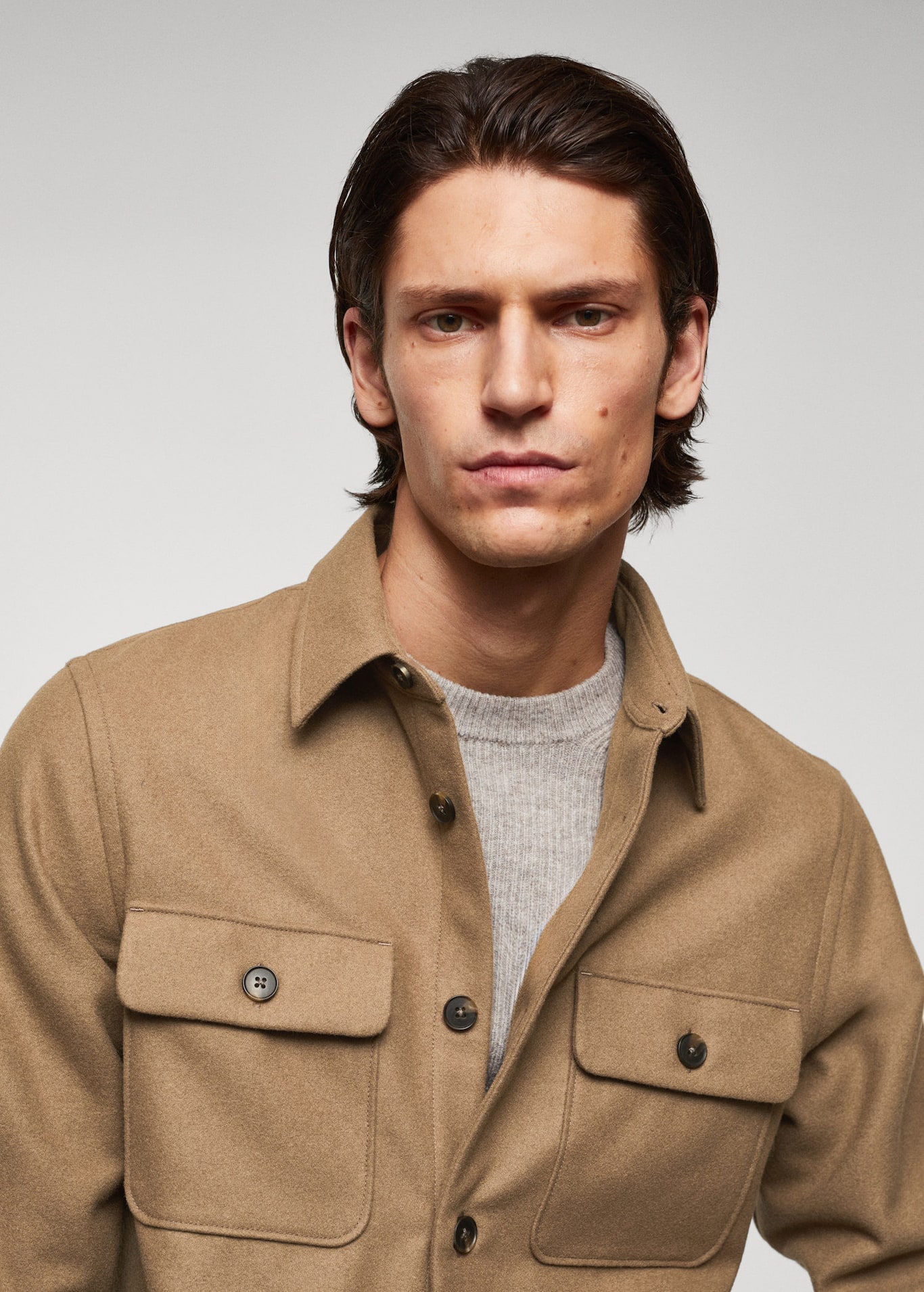Estructura Confort Sobrecamisa ZARA De Mezcla De Lana Para Hombre
