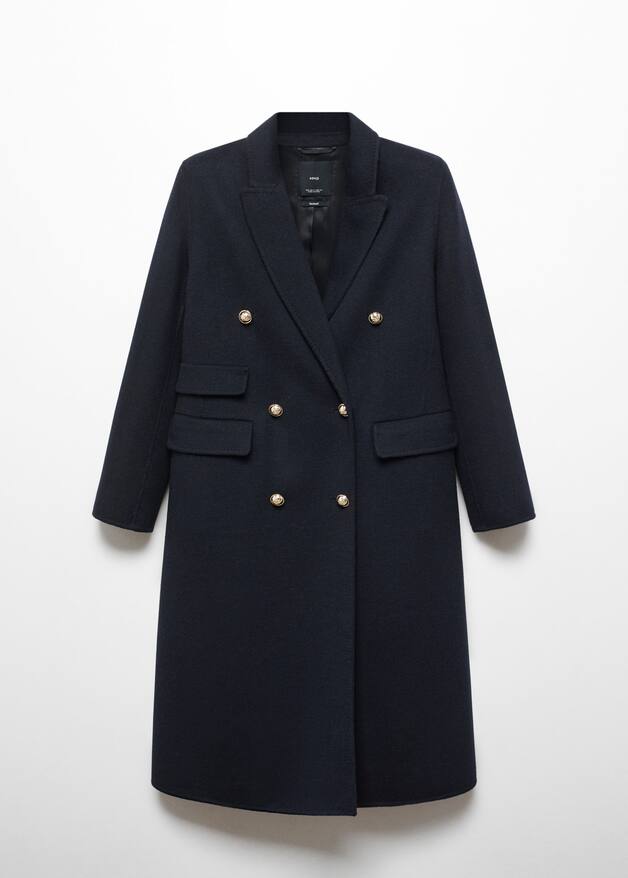 Handmade buttoned wool coat Women Mango USA