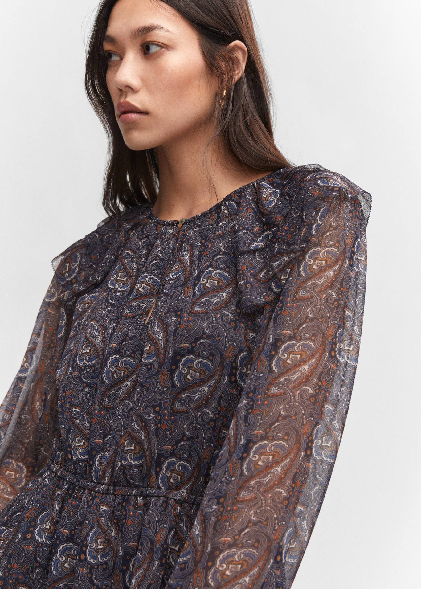 Vestido gasa estampado - Mujer | Mango España