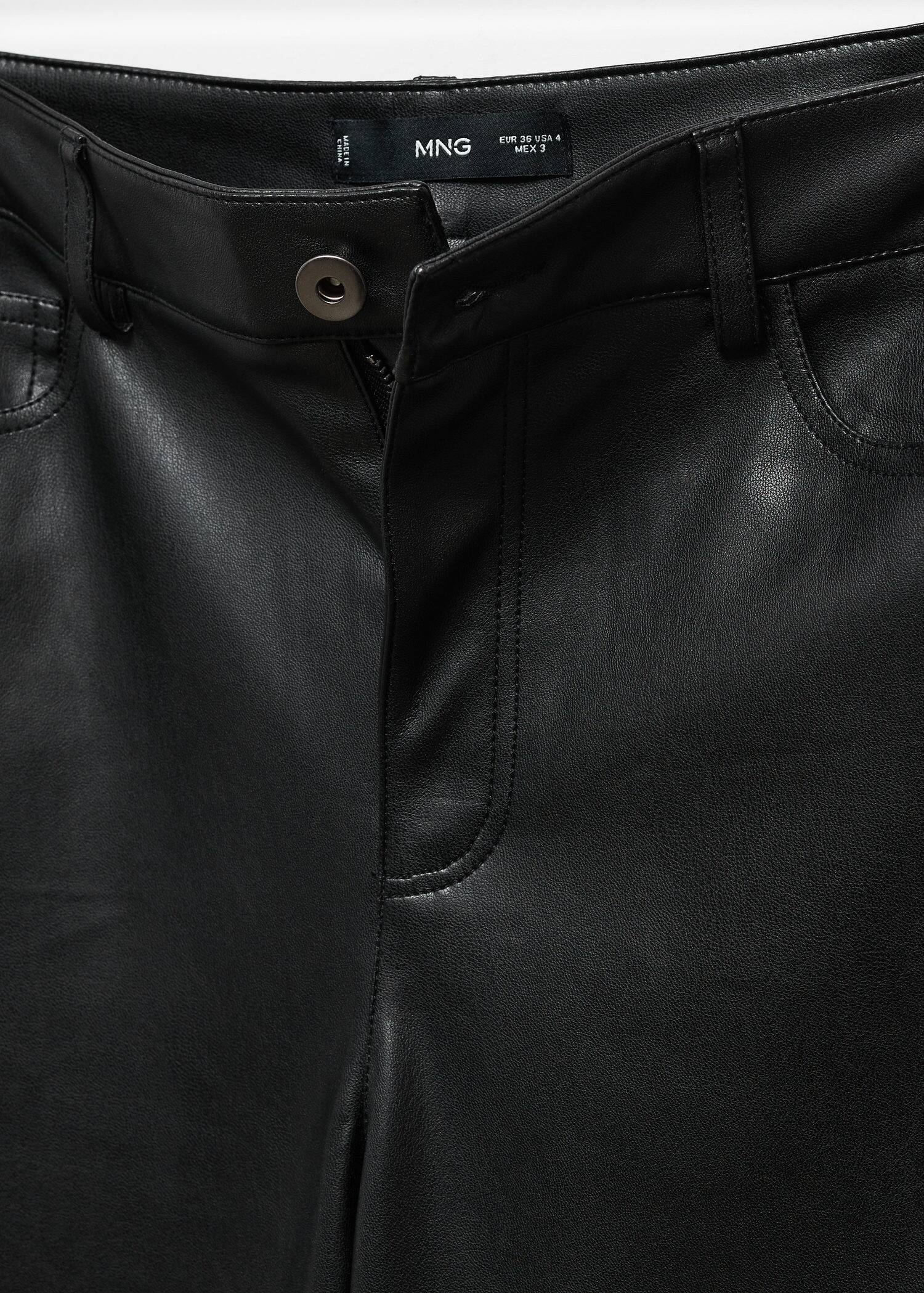 Leathereffect straight trousers Woman Mango Canada