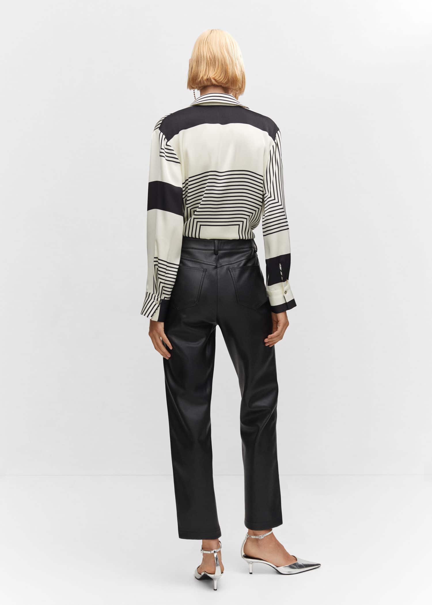 Leathereffect straight trousers Woman Mango Canada