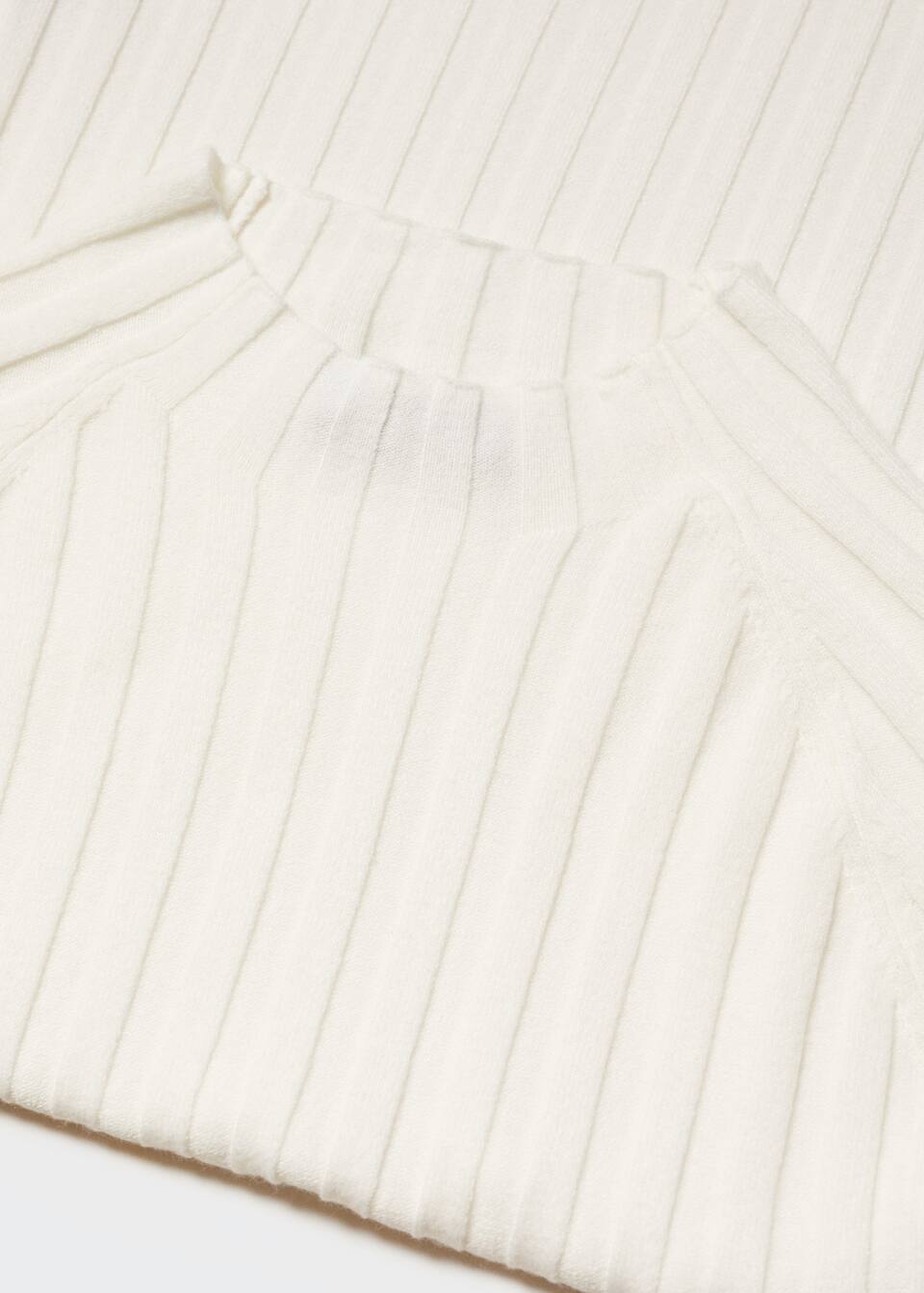 High collar ribbed knit sweater Women Mango USA