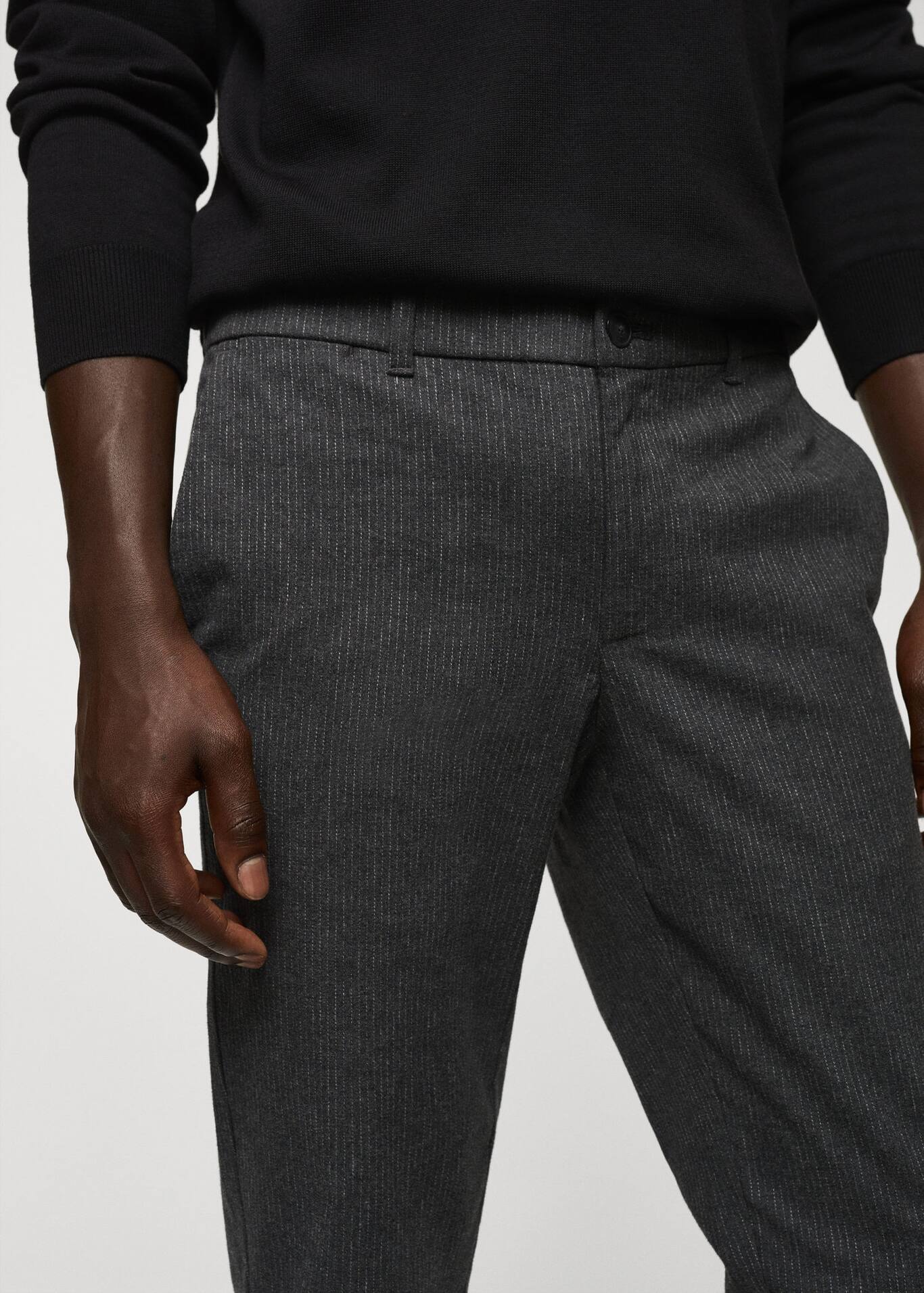 Pinstripe cotton slimfit trousers Man Mango Man The Philippines