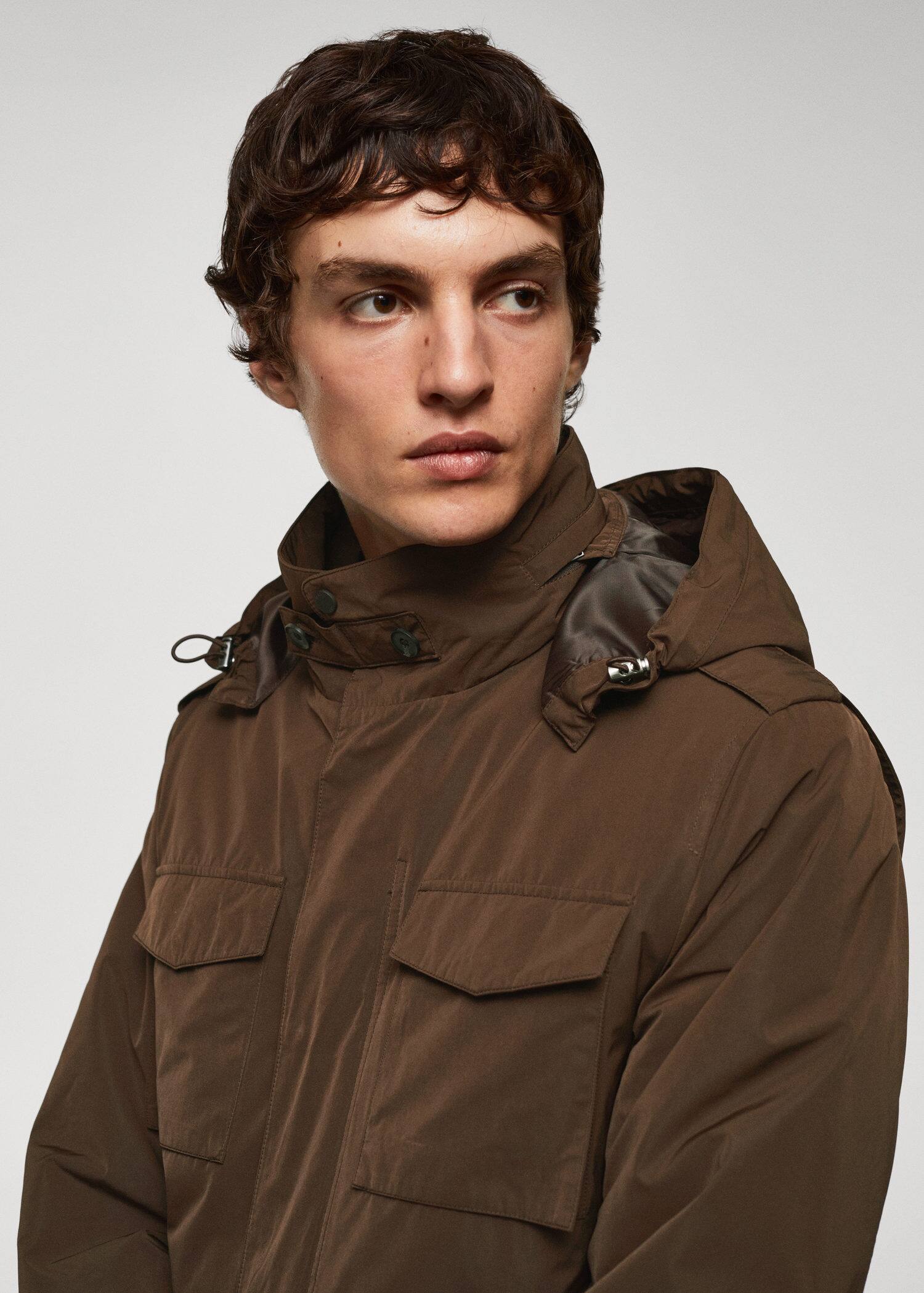 Waterrepellent jacket with pockets Men Mango Man USA
