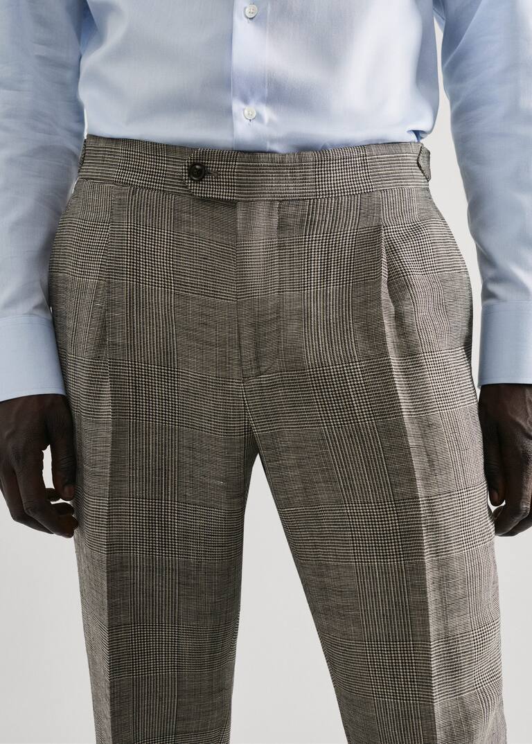 Check linen suit pants Men Mango Man USA