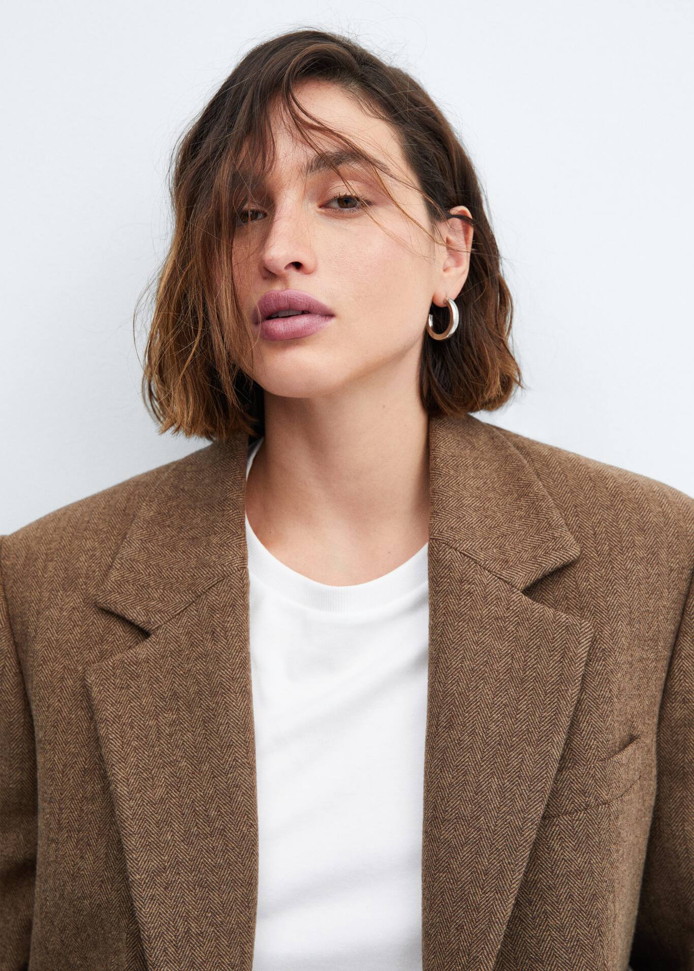 Herringbone woolblend blazer Women Mango USA