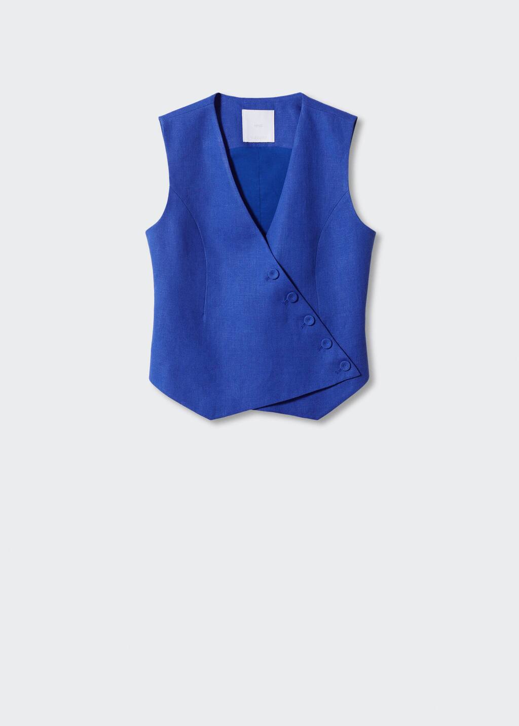 Mango Double-breasted linen waistcoat. 8