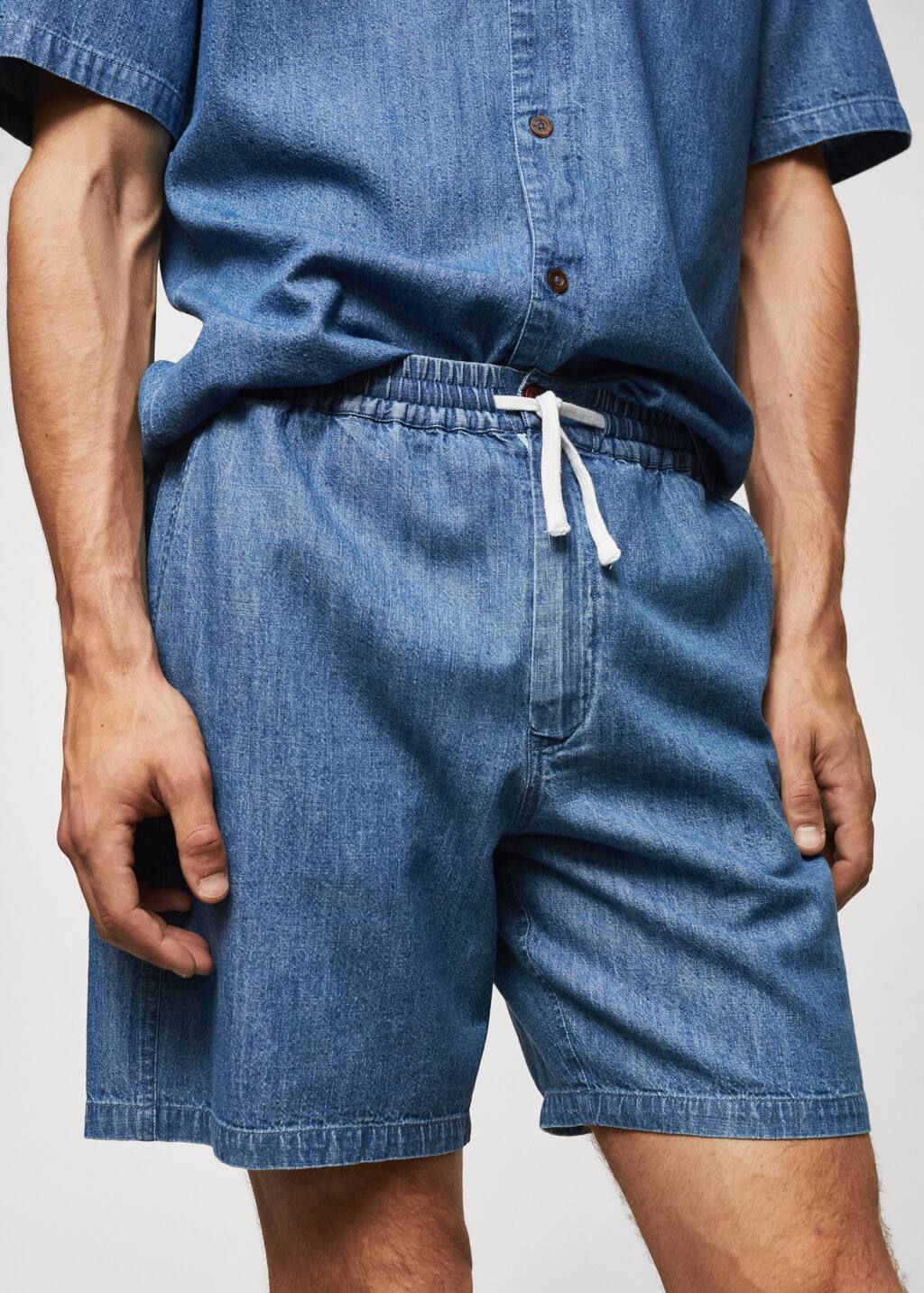 Chambray denim shorts 2025