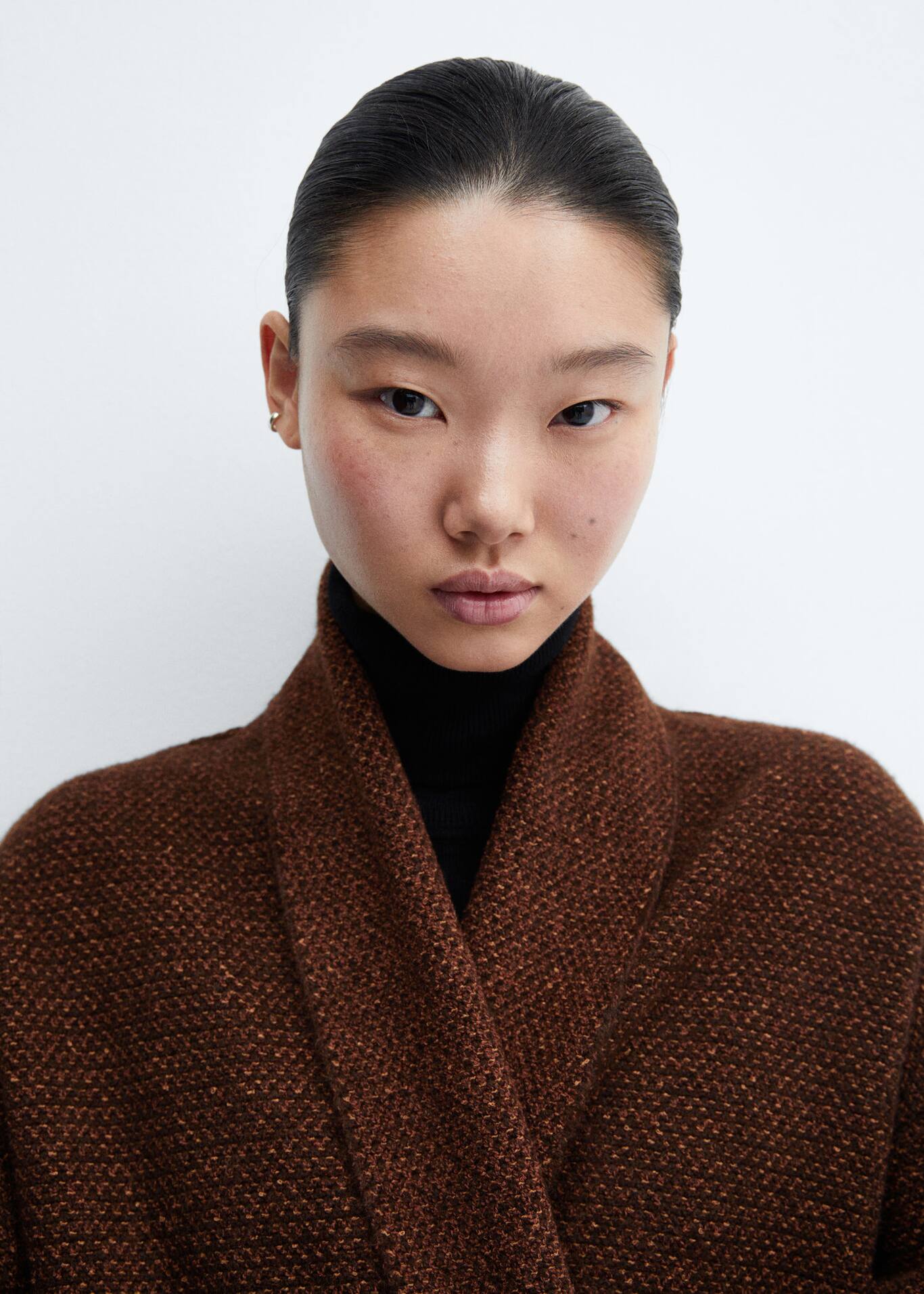 Oversized knitted coat with pockets Women Mango USA