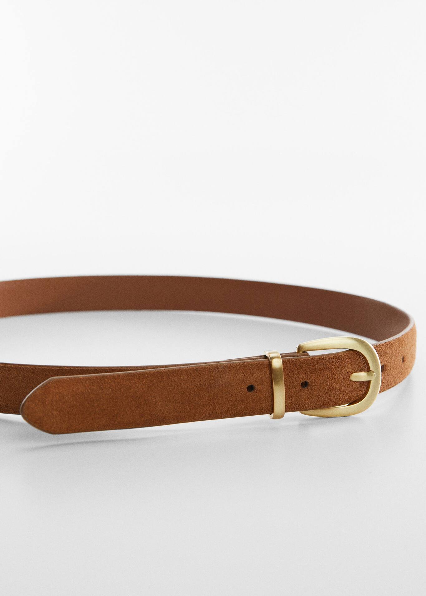 Buckle leather belt Women Mango USA