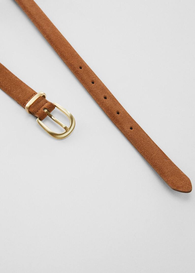 Buckle leather belt Women Mango United Kingdom