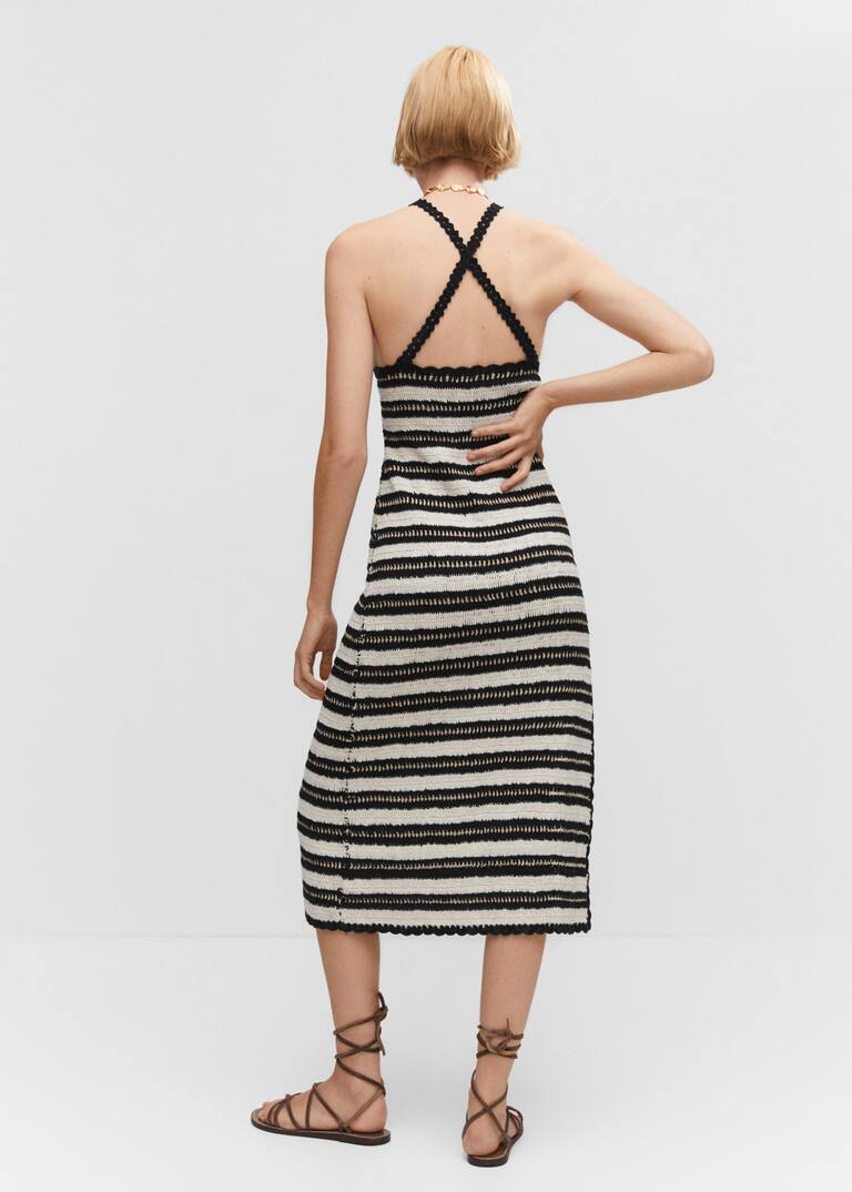 Striped crochet dress Women Mango USA