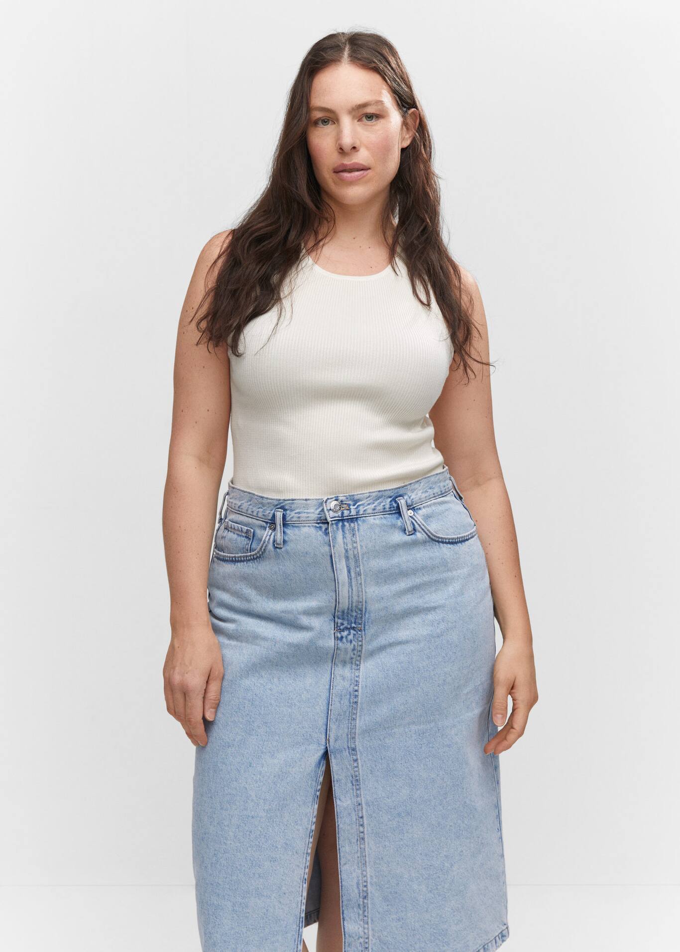 Denim midiskirt Women Mango USA