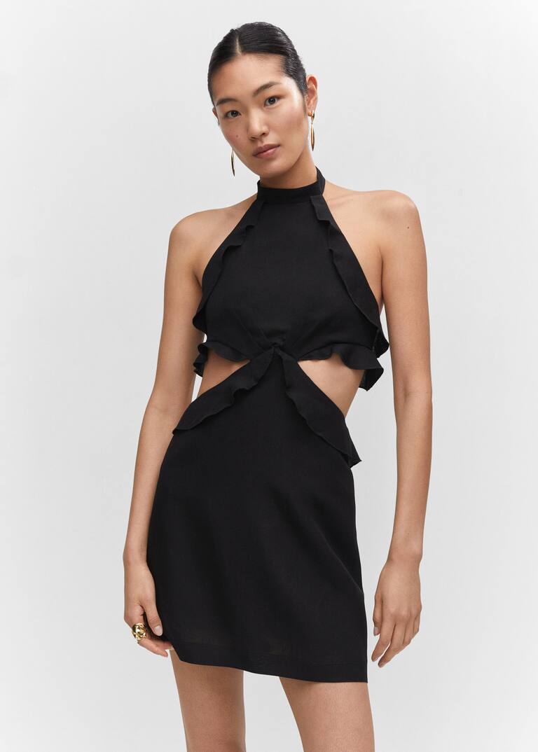 Halter dress with side slits Women Mango United Kingdom