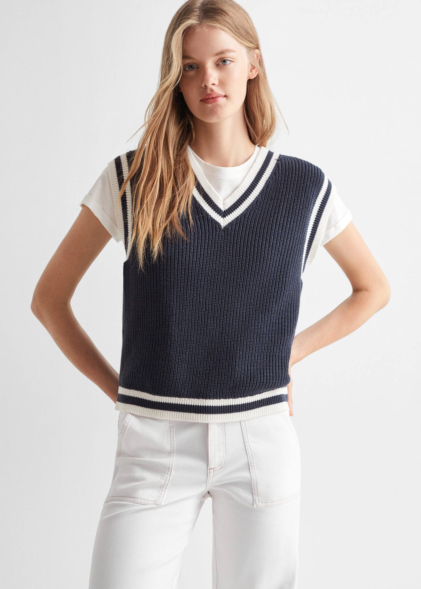 Knitted cotton vest Teenage girl Mango Teen USA