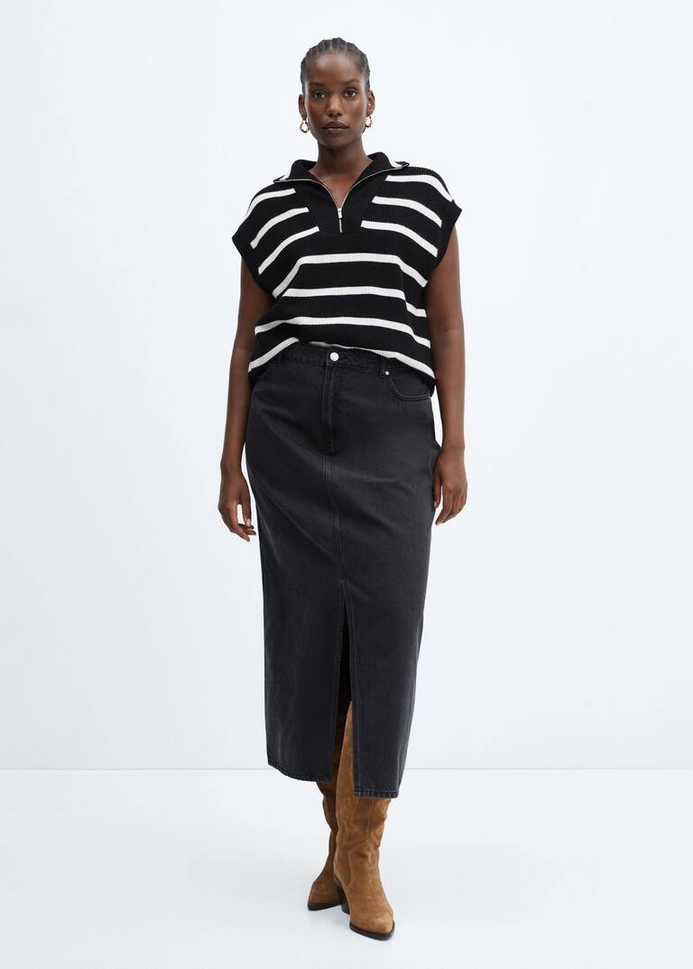 Slit denim skirt Women Mango United Kingdom