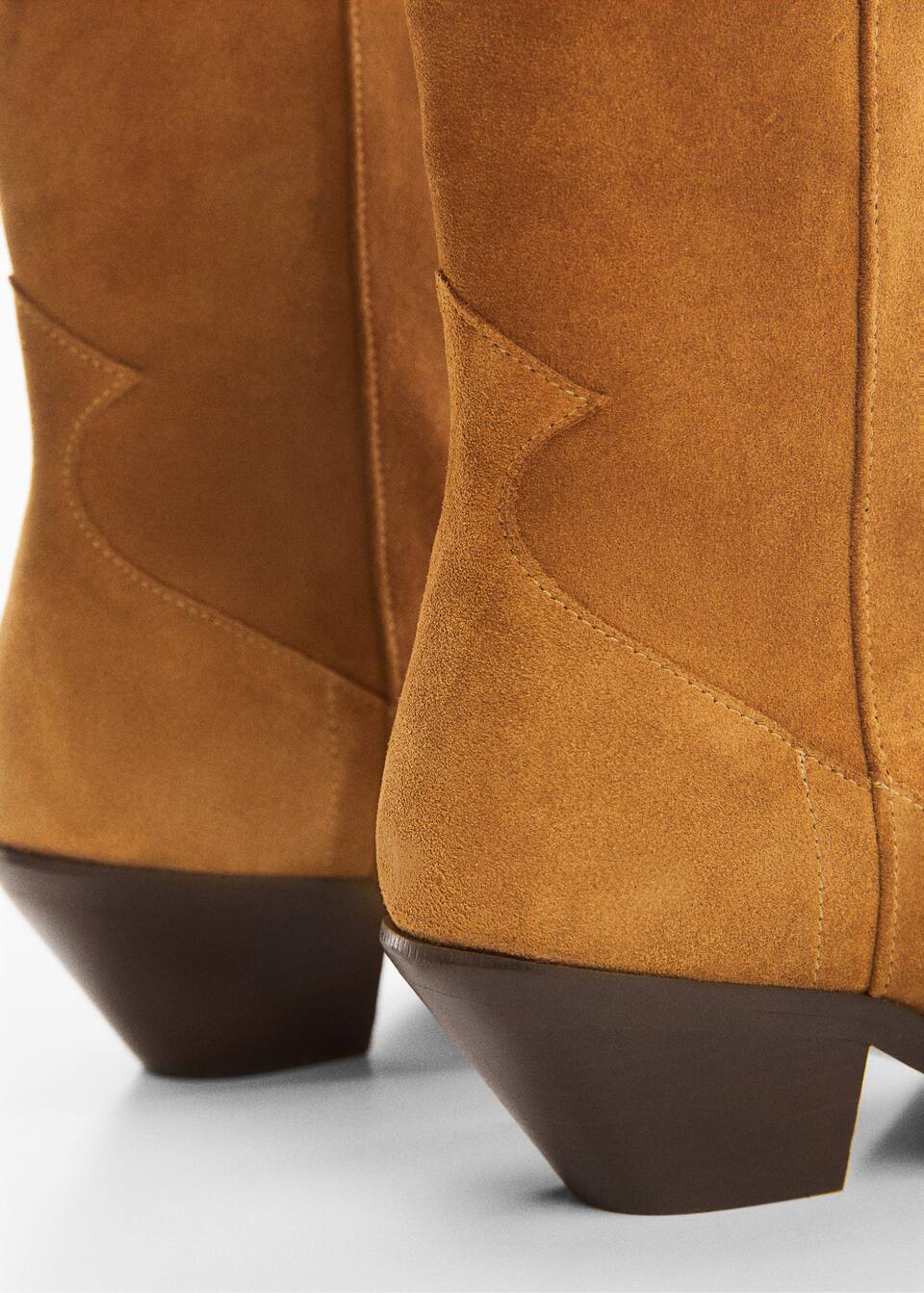 Suede cowboy ankle boots Woman Mango Greece