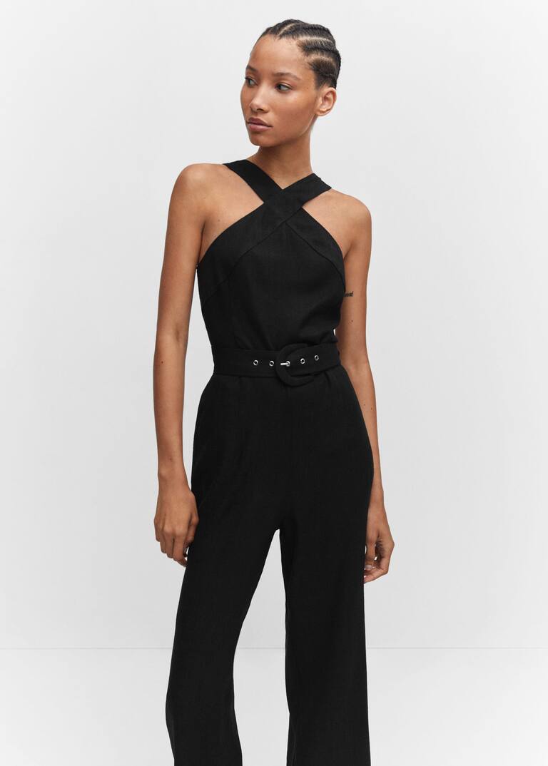 Neckholderjumpsuit mit gürtel Damen Mango Deutschland