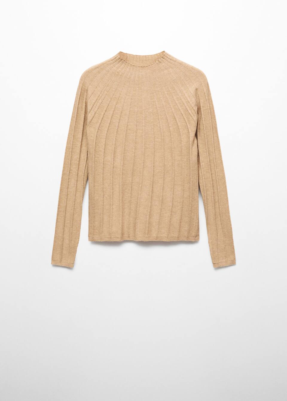 High collar ribbed knit sweater Woman Mango Singapore
