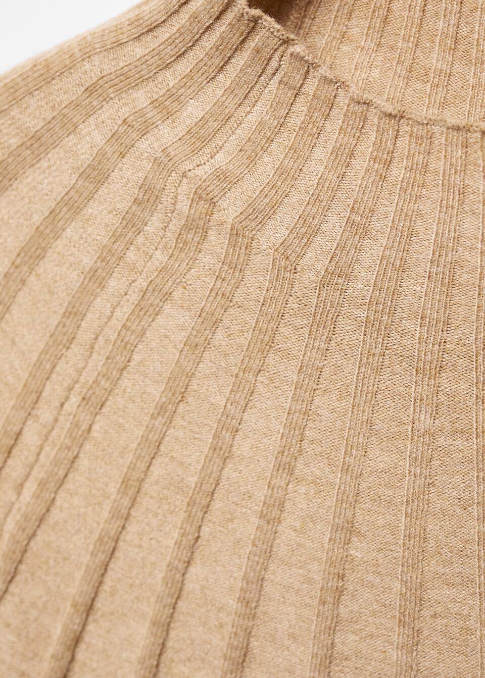 High collar ribbed knit sweater Woman Mango Singapore