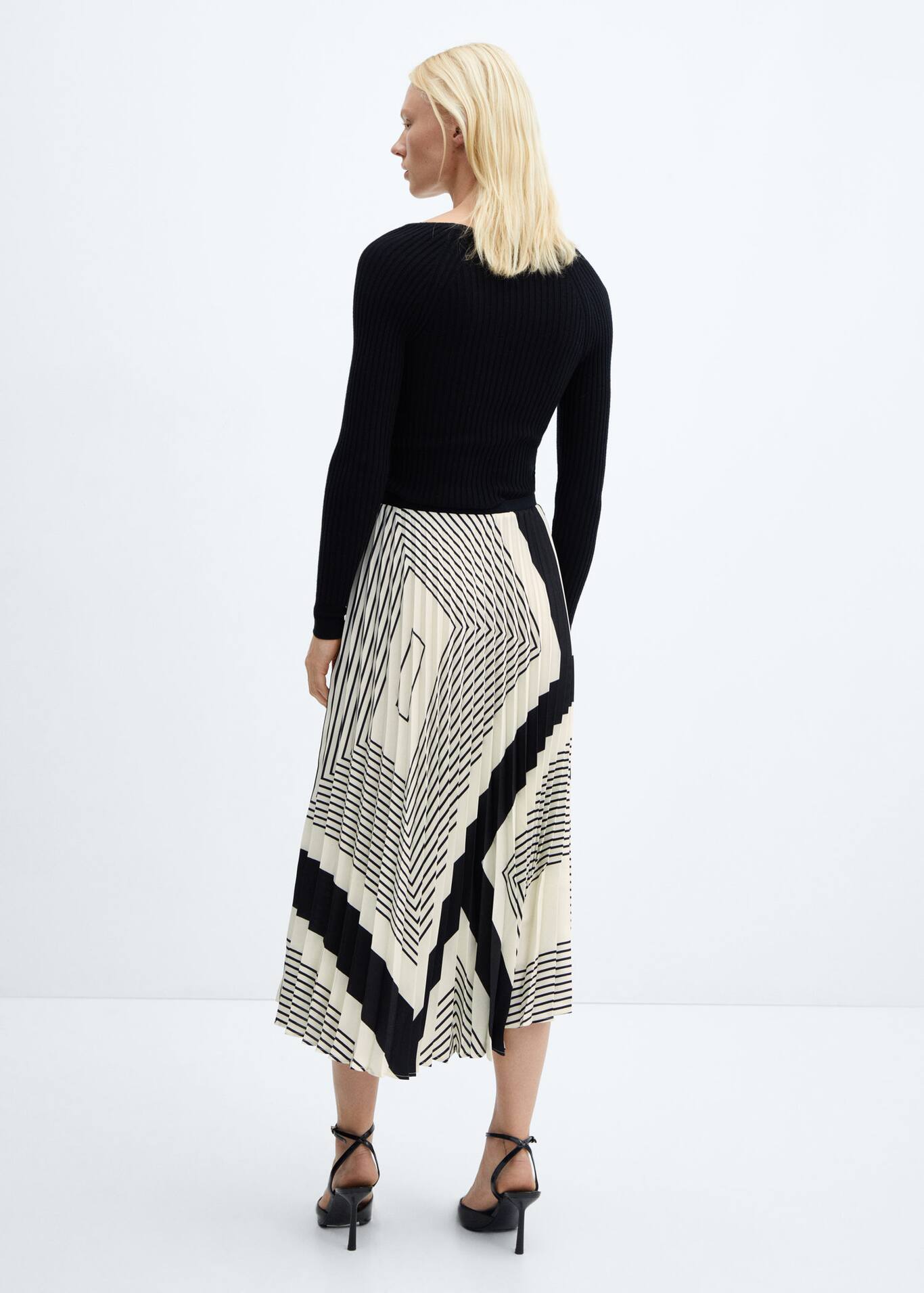 Stripes pleated skirt Women Mango USA