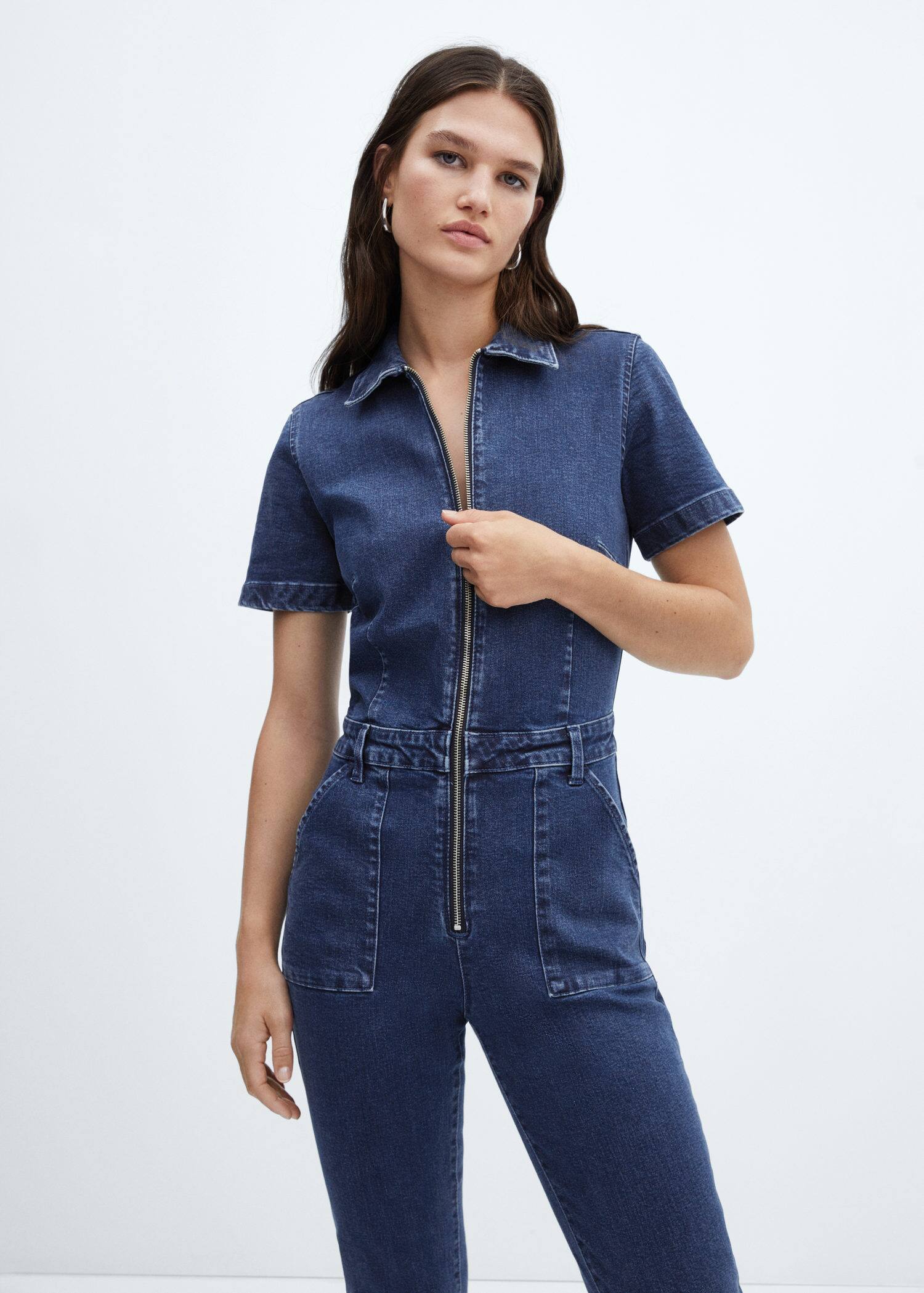 Denim zipper jumpsuit Woman Mango South Africa