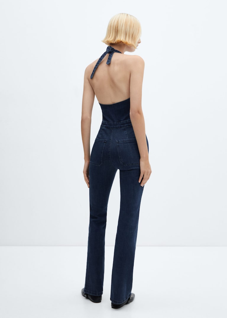 Denim Halter neck Jumpsuit Women Mango USA denim-halter-neck-jumpsuit-women-mango-usa