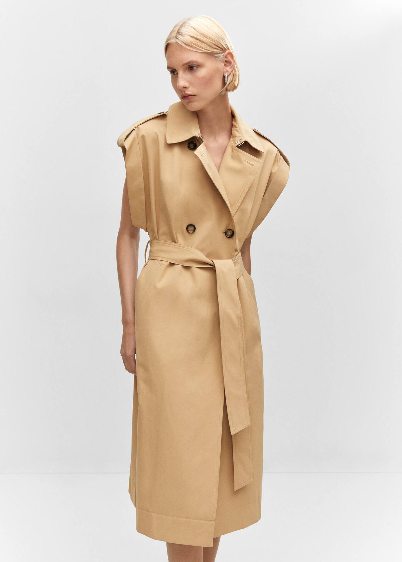 Sleeveless Button down Trench Coat Woman MNG Australia sleeveless-button-down-trench-coat-woman-mng-australia