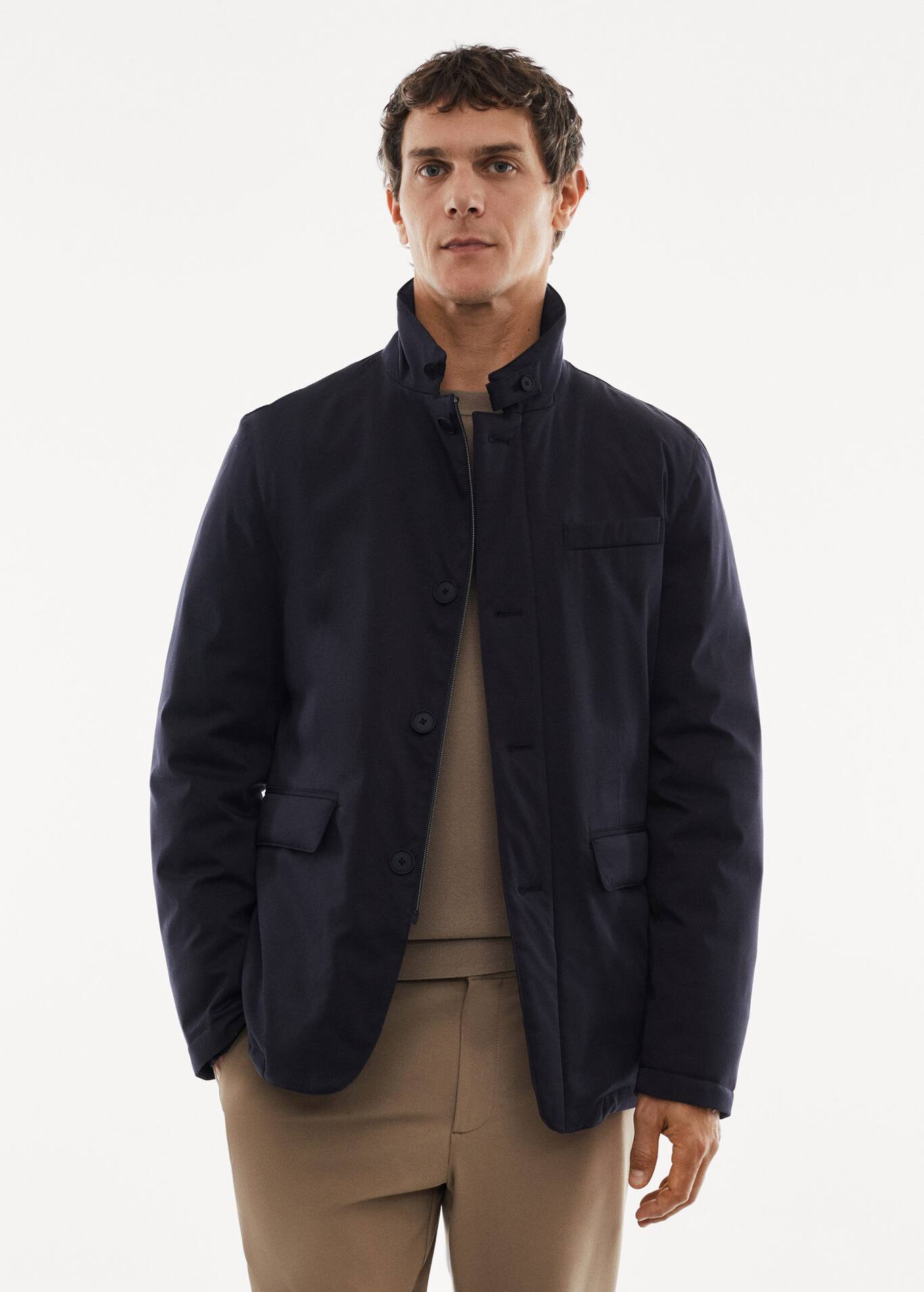 Waterrepellent jacket with feather filling Men Mango Man USA