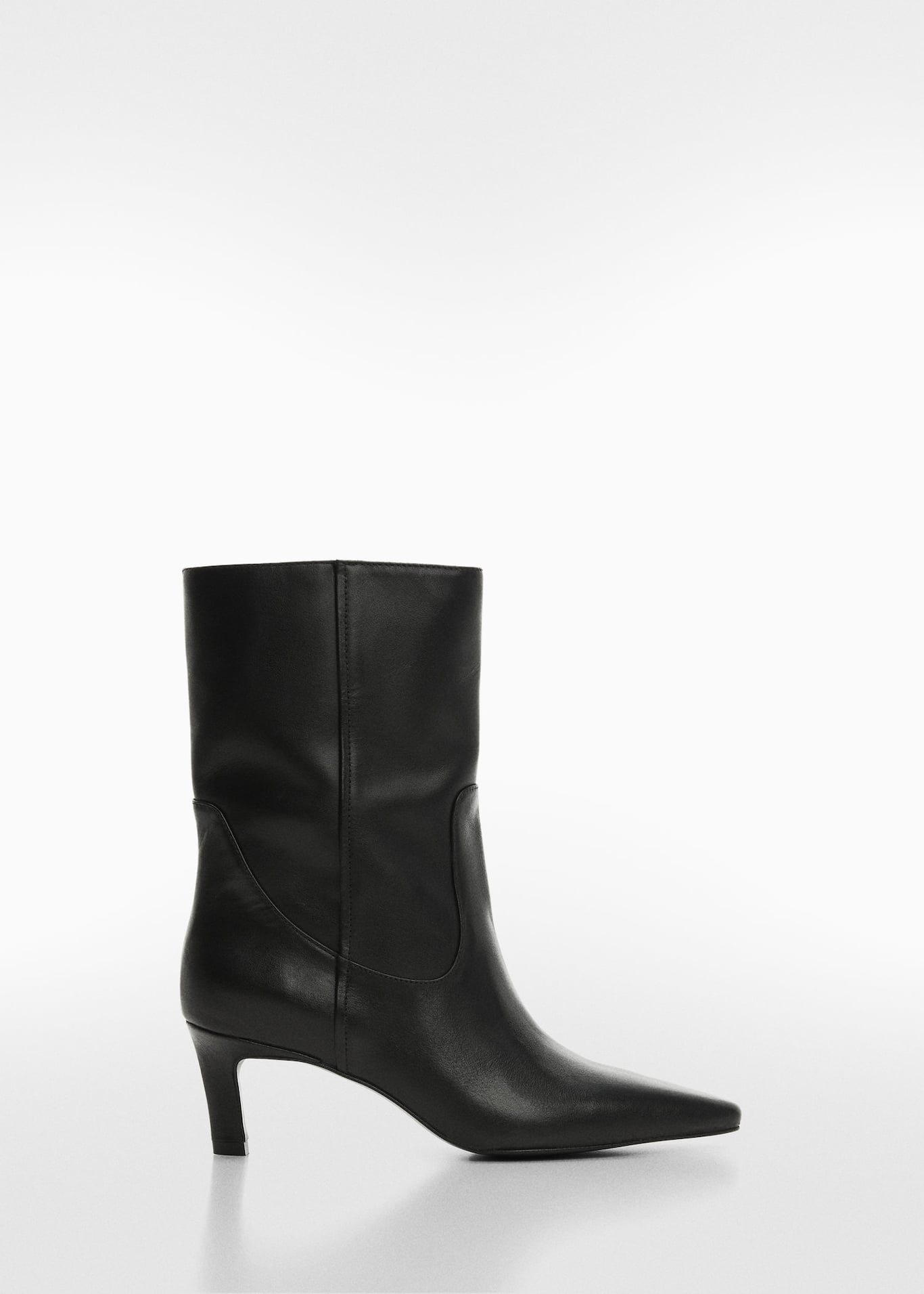 Leather boots with kitten heels - Woman | Mango Uganda