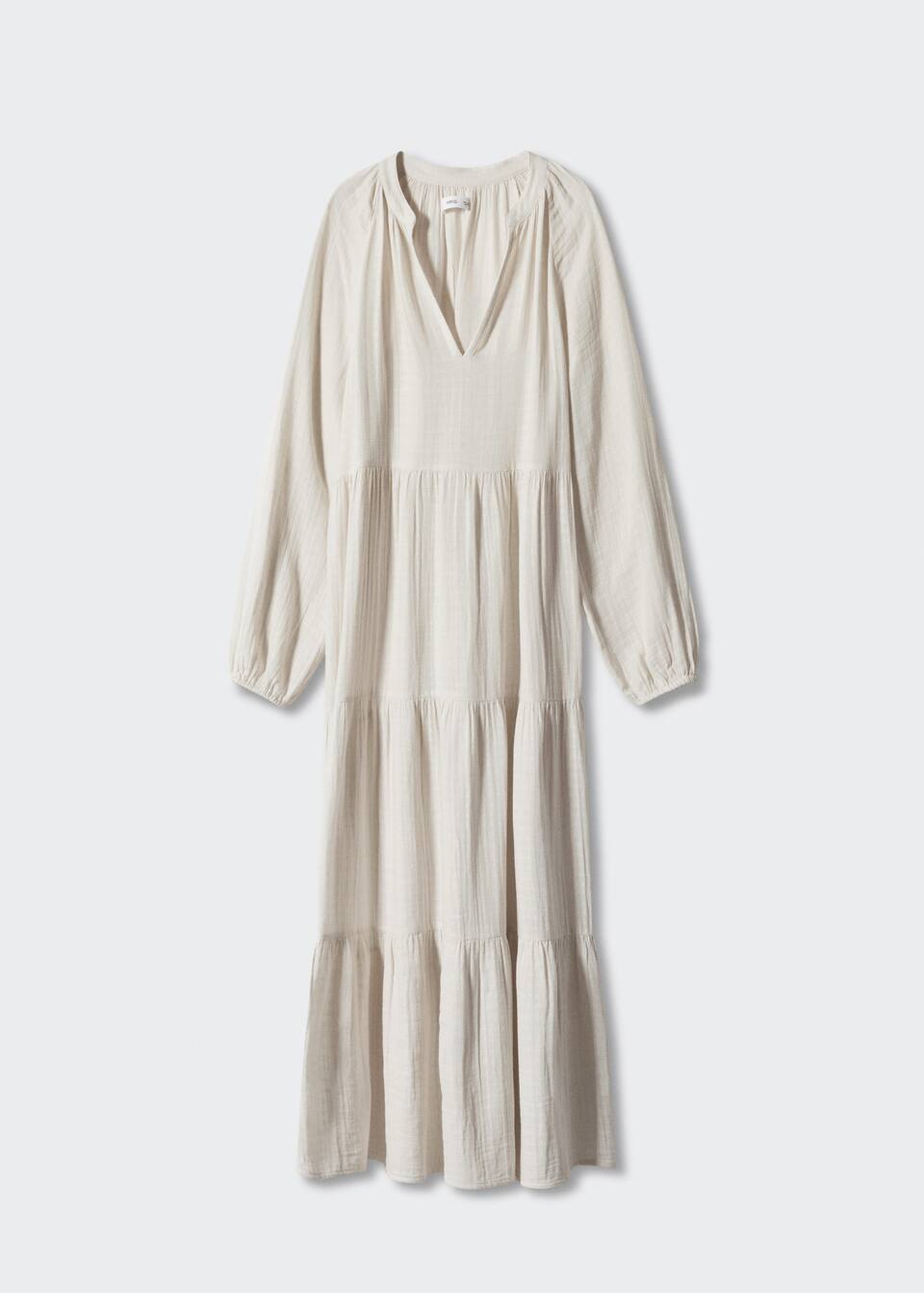 Vneck cotton maxidress Women Mango USA