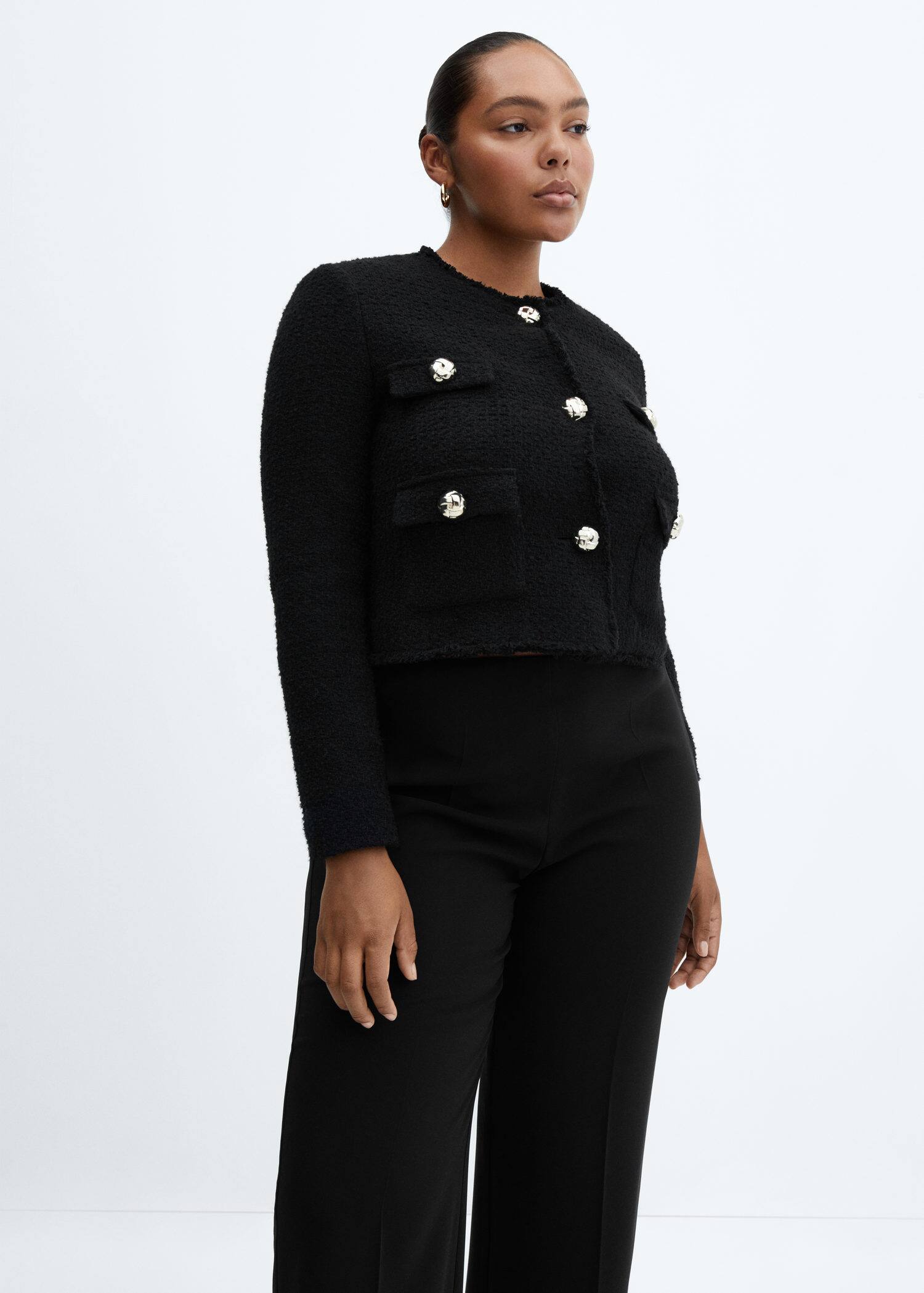 Pocket tweed jacket Woman Mango Armenia