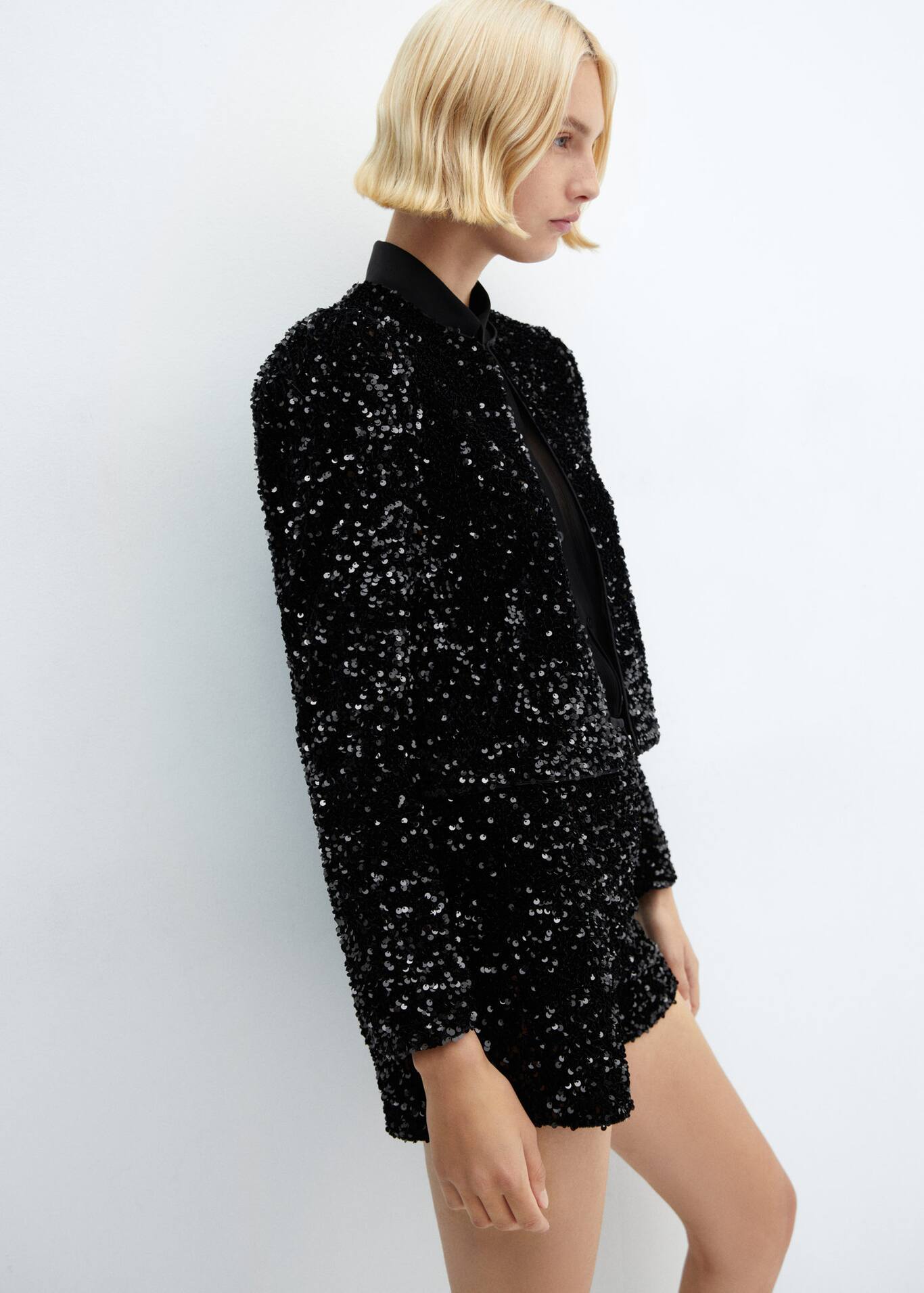 Sequin embroidered jacket Women Mango USA