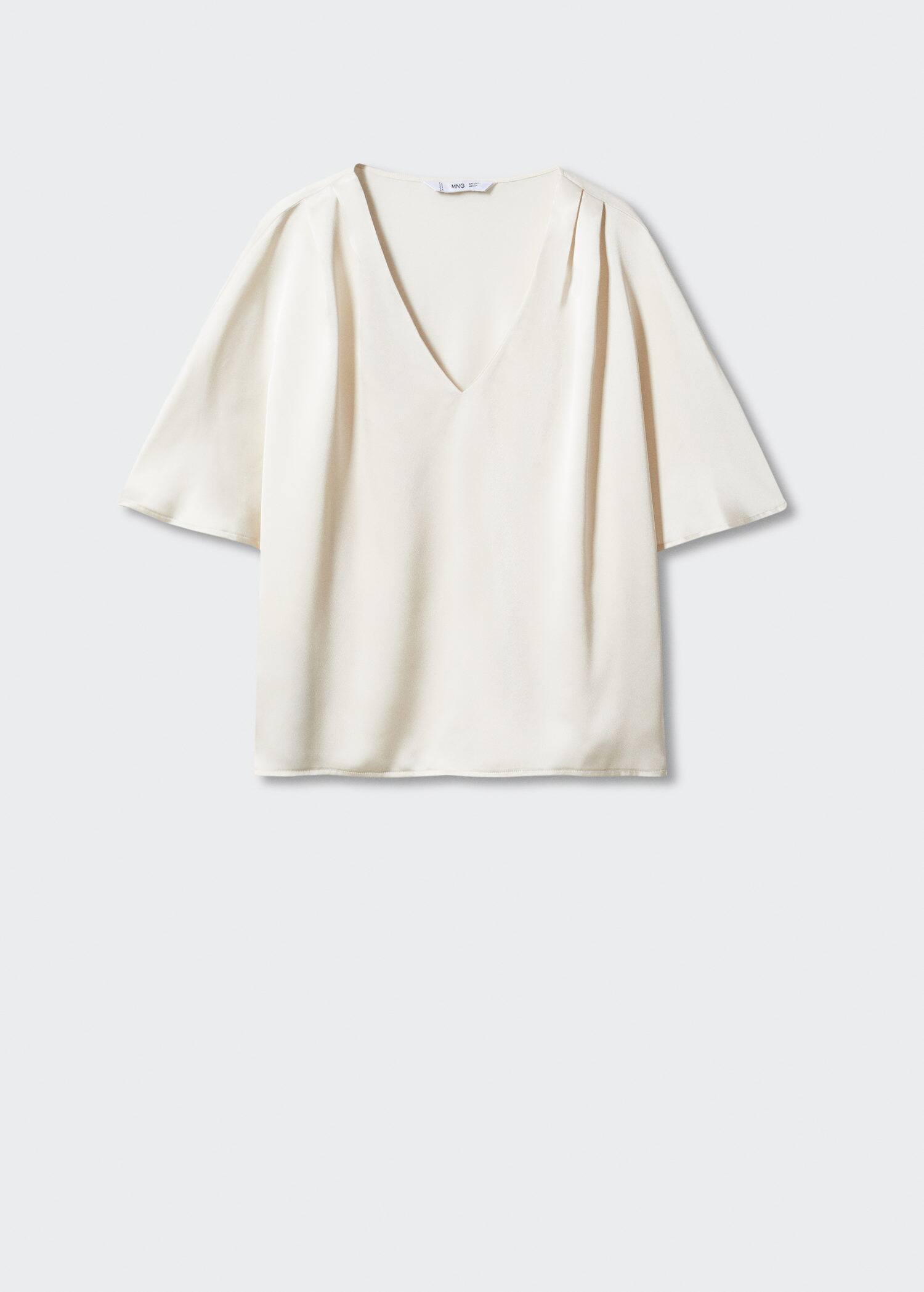 Shortsleeved satin blouse Woman Mango Singapore