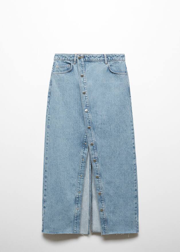 Denim skirt with buttons Women Mango USA