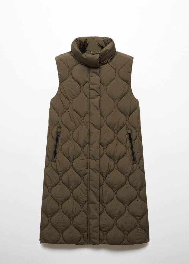 Long quilted vest Women Mango USA
