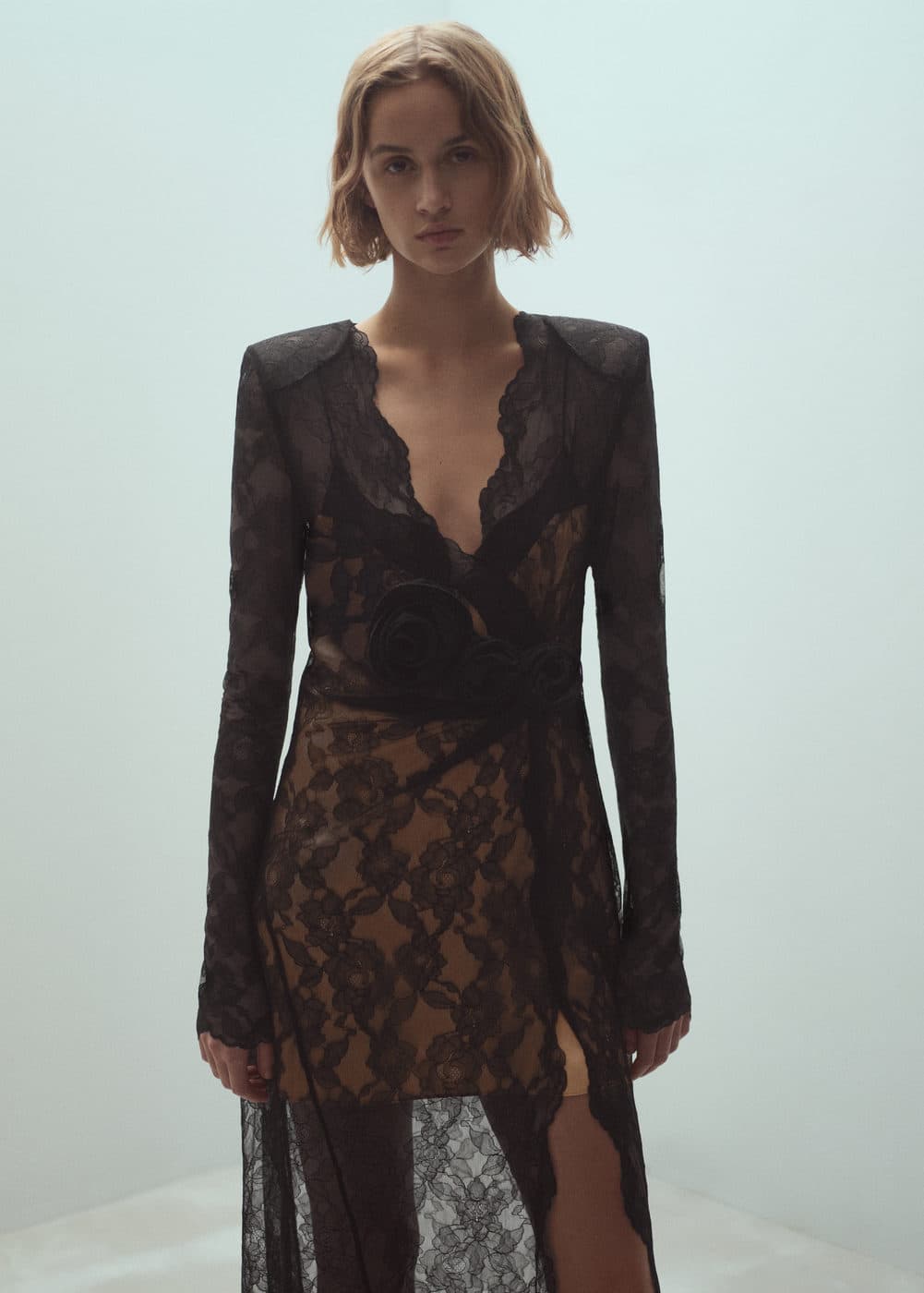 MANGO Lace dress with flower detail black | Smart Closet MANGO Lace dress with flower detail black | Smart Closet