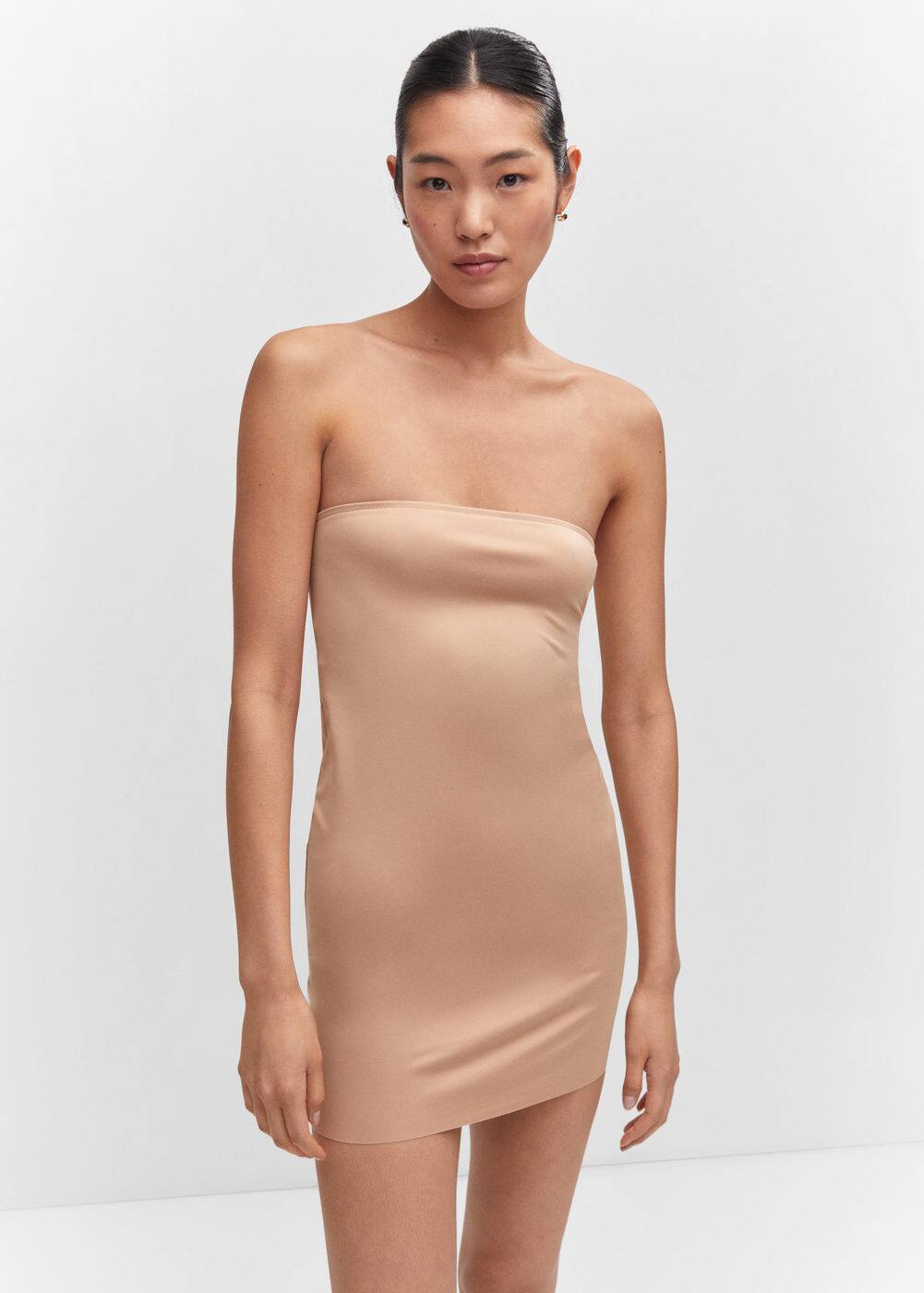 Seamless strapless dress Women Mango USA