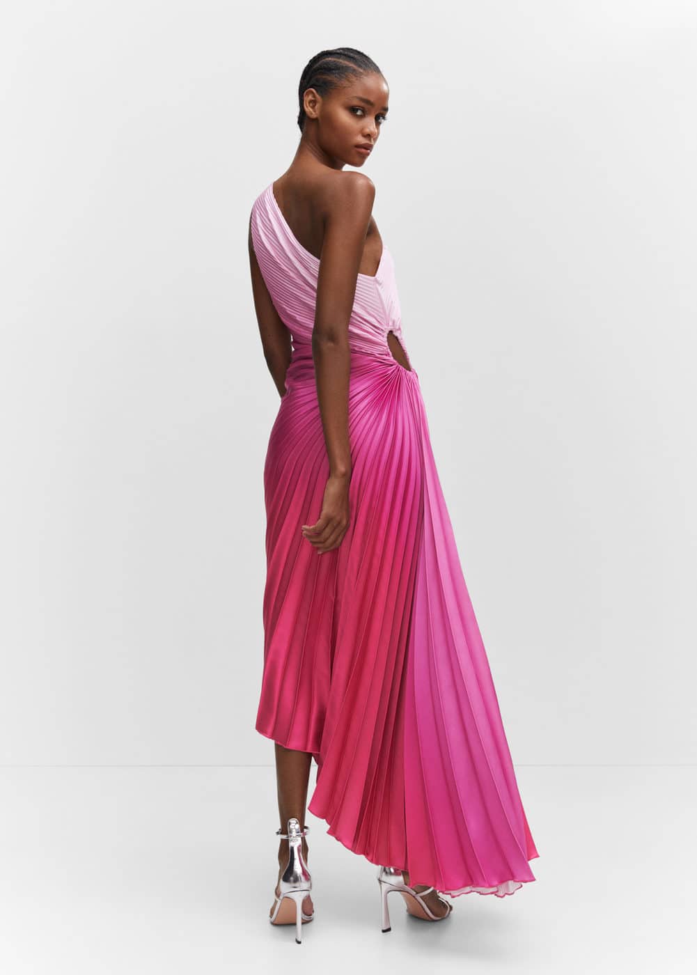 MANGO Asymmetrical pleated dress fuchsia | Smart Closet MANGO Asymmetrical pleated dress fuchsia | Smart Closet