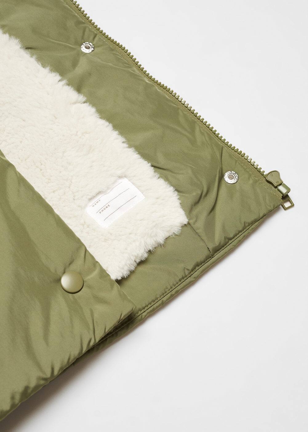 Mango Faux Shearling Interior Jacket Khaki In Khaki