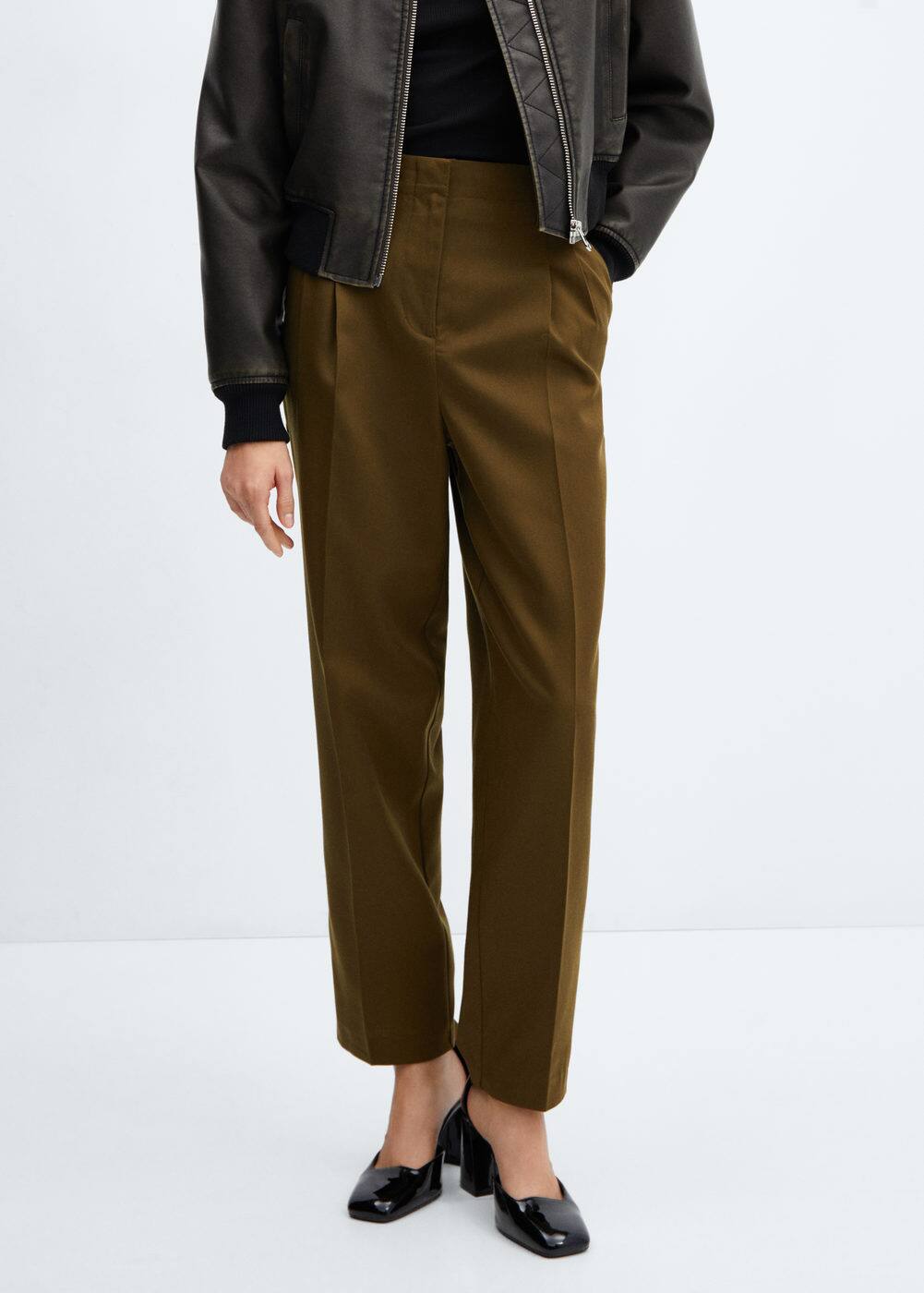 Dart high waist pants Women Mango USA