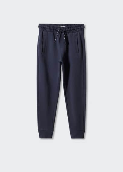 Mango Kids' Drawstring Jogger Trousers Dark Navy