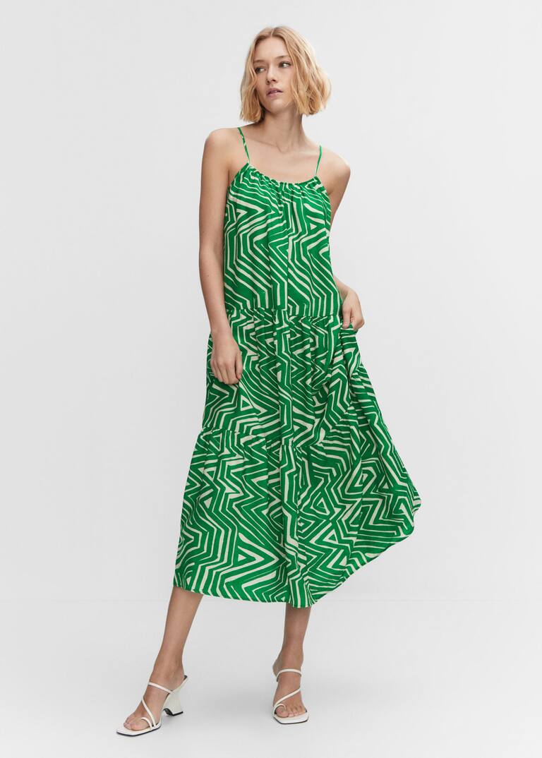 Printed long dress Woman Mango Canada