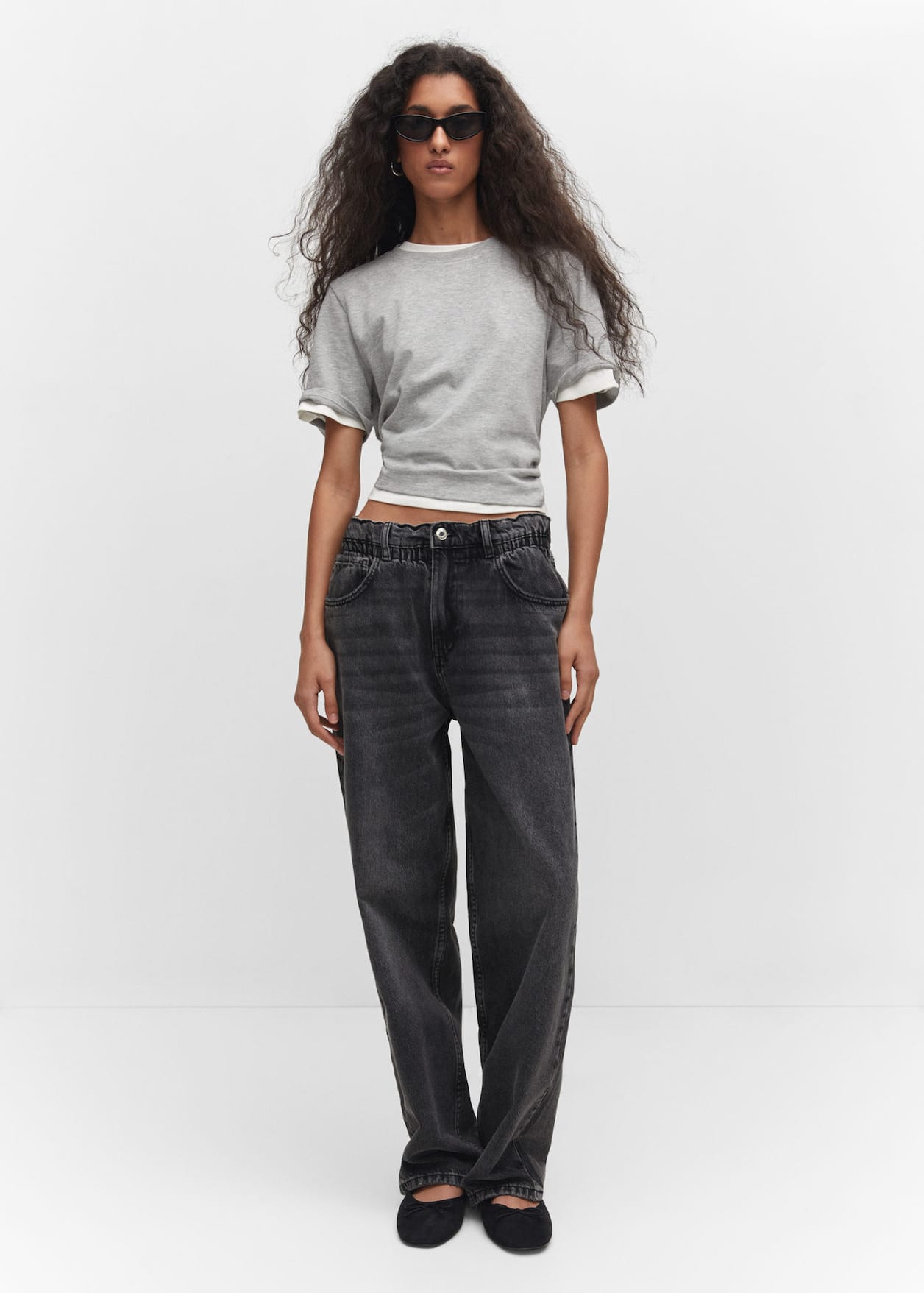 Waist straight Slouchy jeans