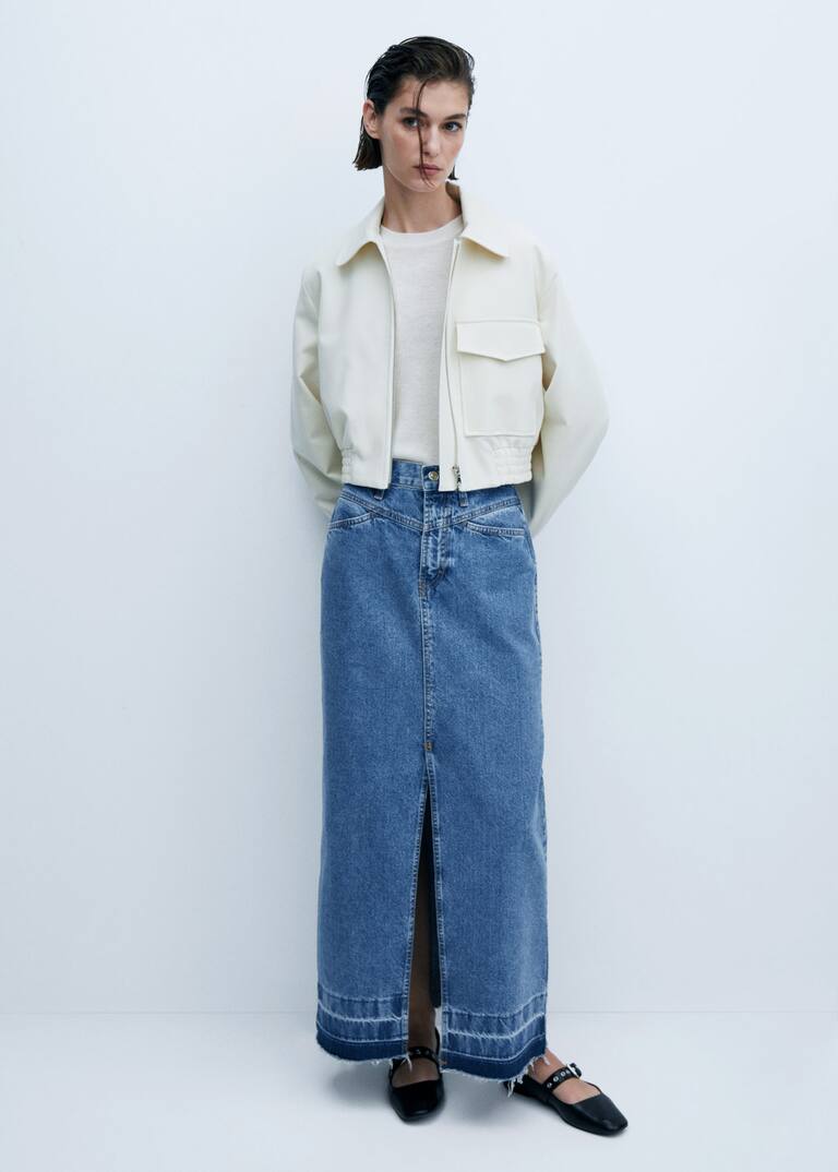 Denim long skirt Women Mango USA