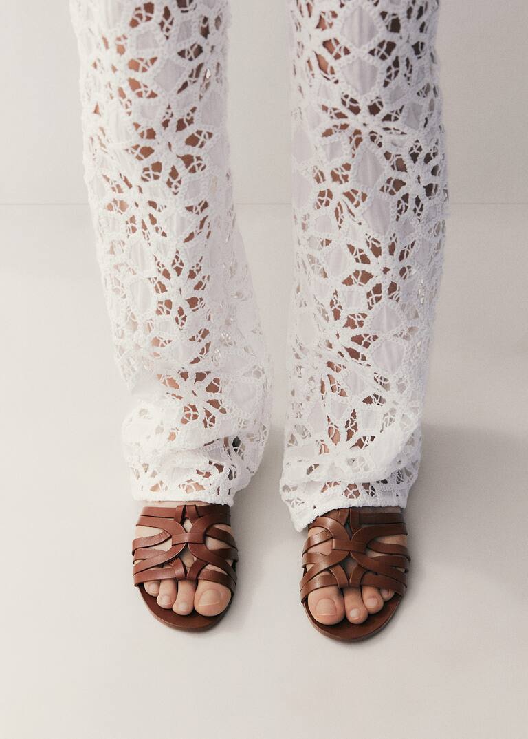 Leather straps sandals Women Mango United Kingdom